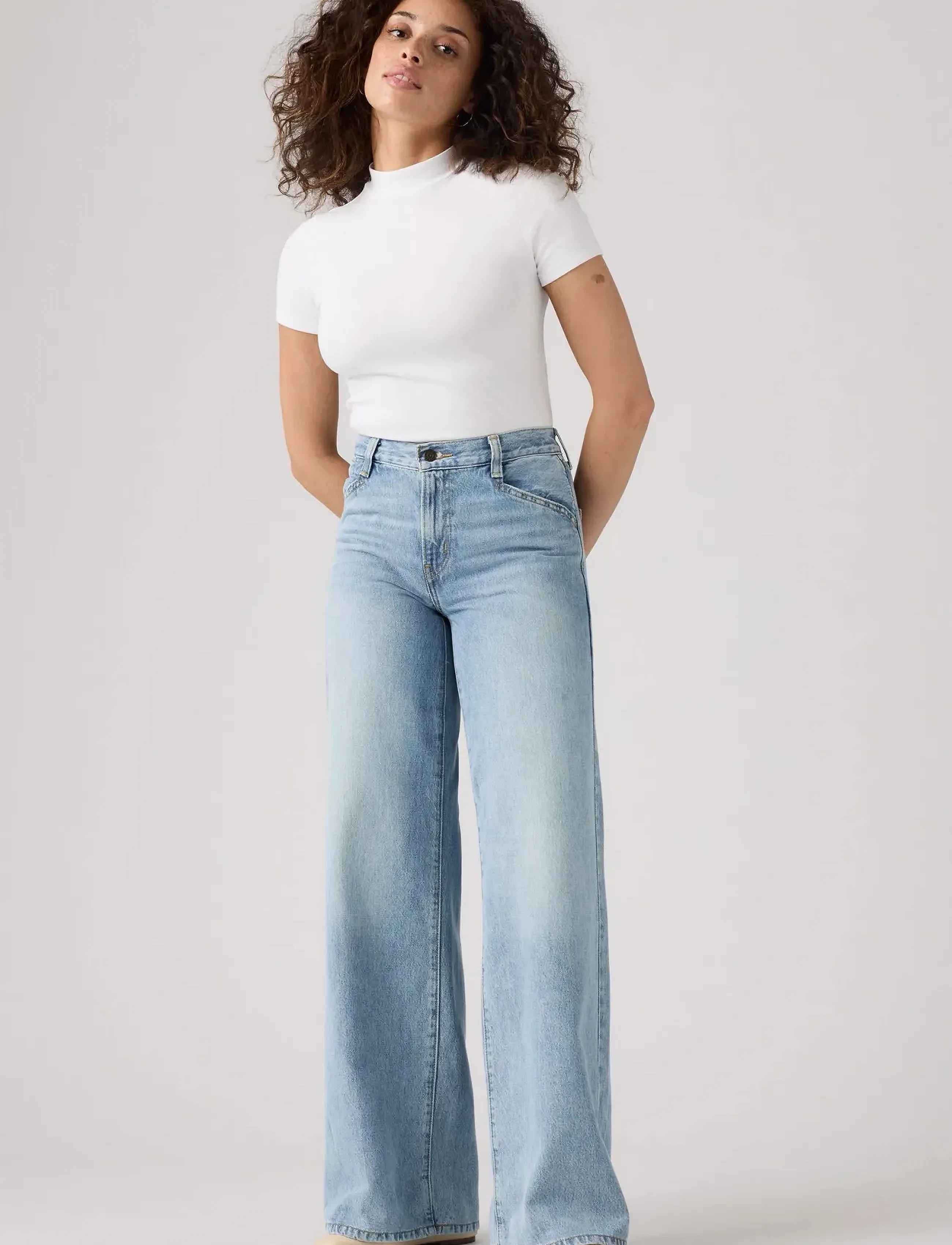 Levi's® - 94 BAGGY WIDE LEG LIGHT TOUCH - light indigo - worn in - 0