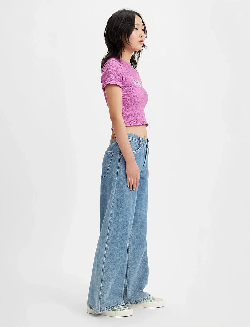 Levi's® - 94 BAGGY WIDE LEG TAKE CHANCES - hosen mit weitem bein - med indigo - worn in - 3