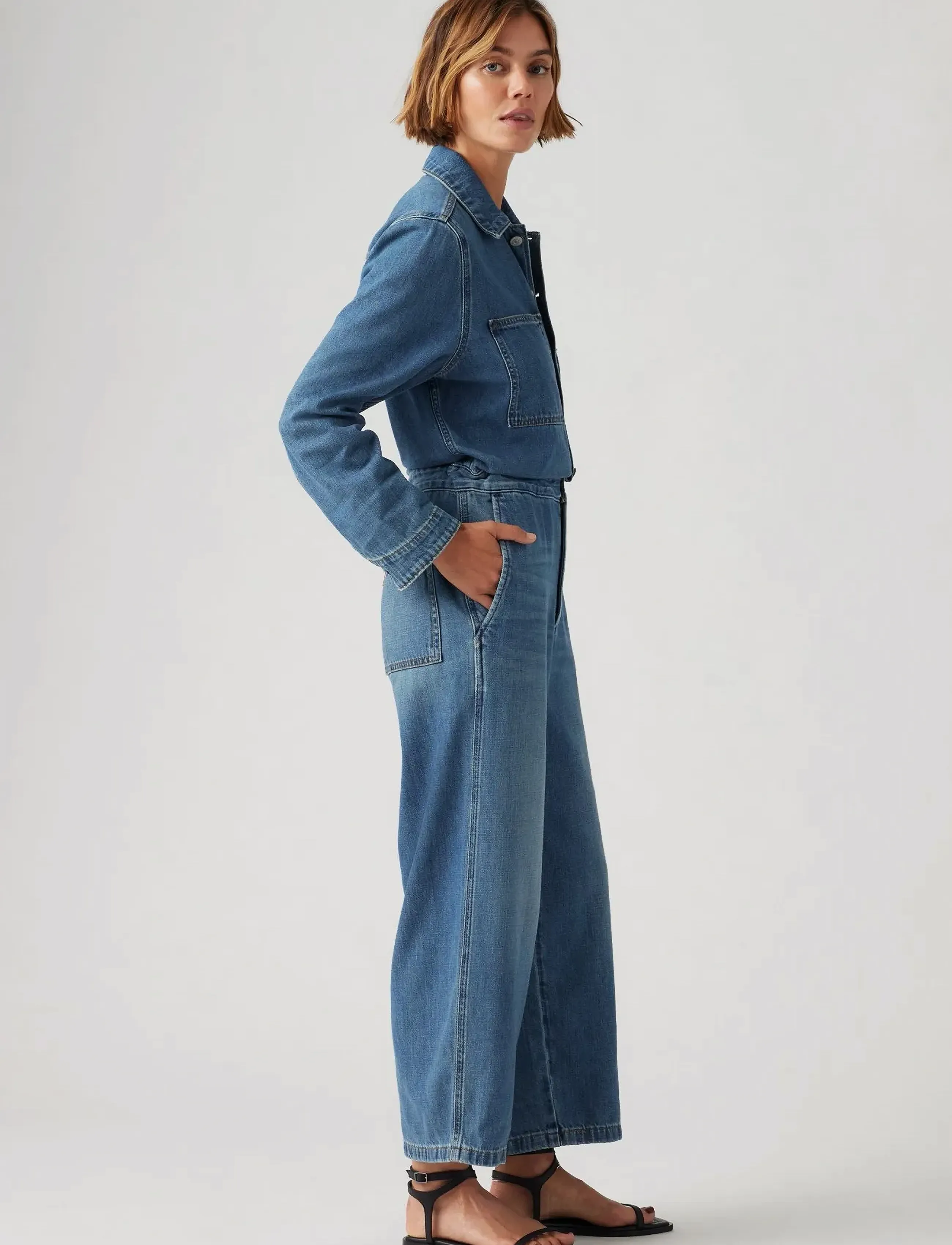 Levi's® - ICONIC JUMPSUIT STOP FLAXING J - med indigo - worn in - 3