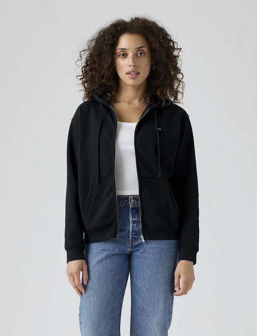 Levi's® - EVERYDAY ZIP HOODIE ANTHRACITE - hættetrøjer - blacks - 5