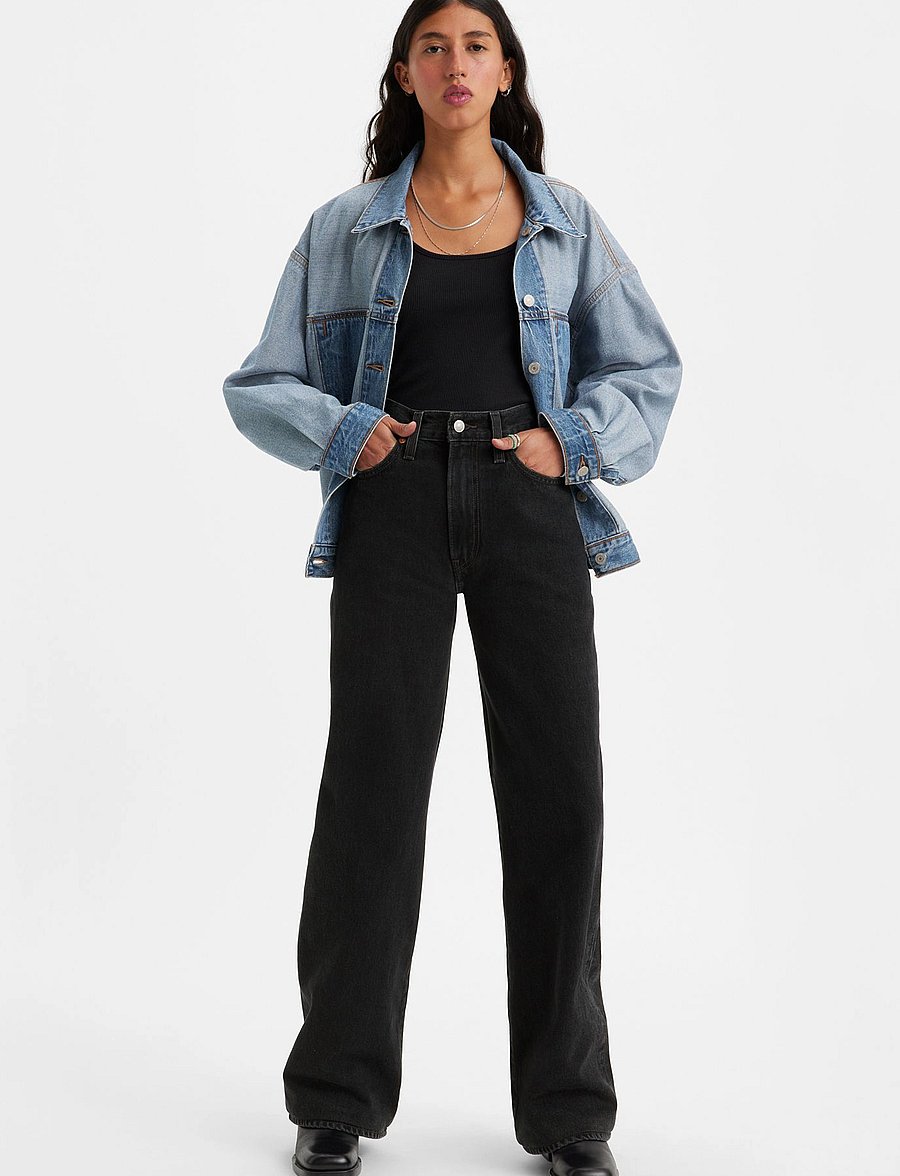 Levi's® - RIBCAGE WIDE LEG H223 ROSIE PO - wide leg jeans - blacks - 3