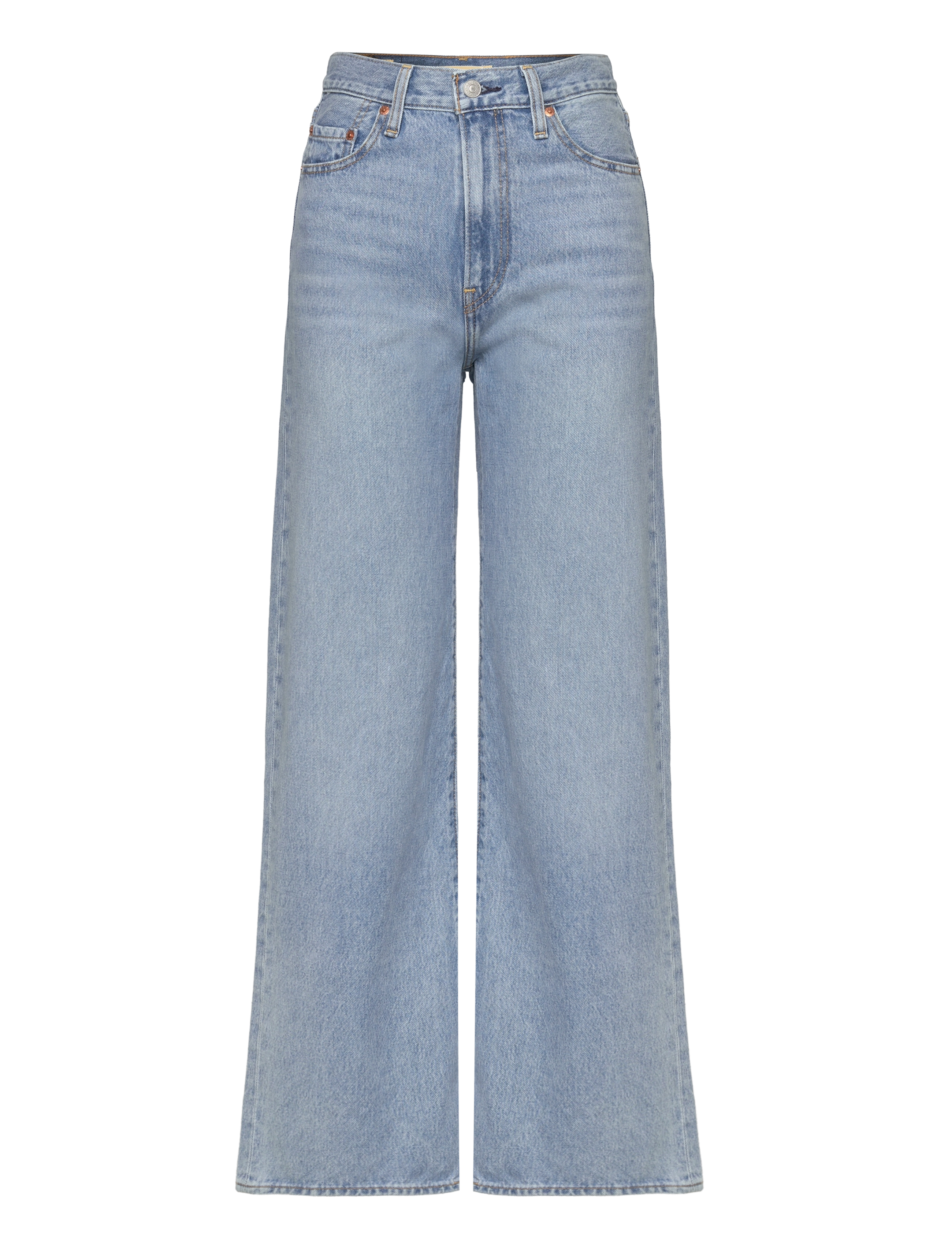 Levi's® - RIBCAGE WIDE LEG H223 FAR AND - pantalons larges - light indigo - worn in - 1