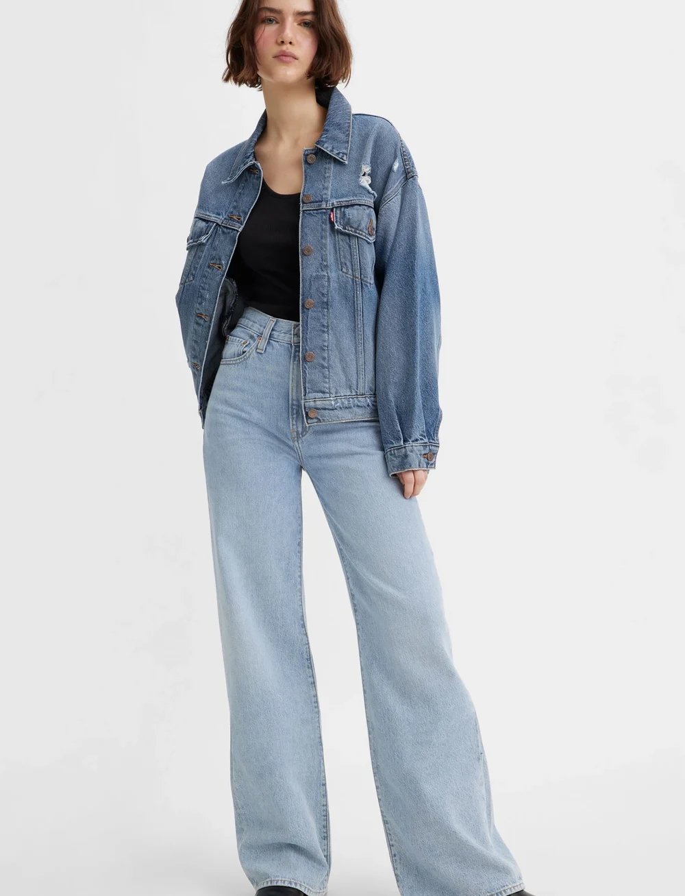 Levi's® - RIBCAGE WIDE LEG H223 FAR AND - vida jeans - light indigo - worn in - 0