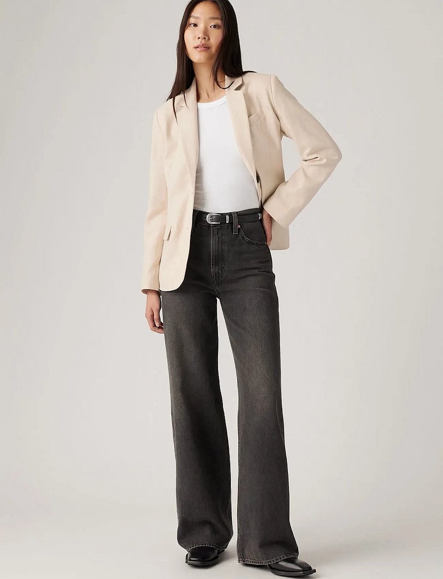 Levi's® - RIBCAGE WIDE LEG H223 SWIPE UP - pantalons larges - blacks - 1