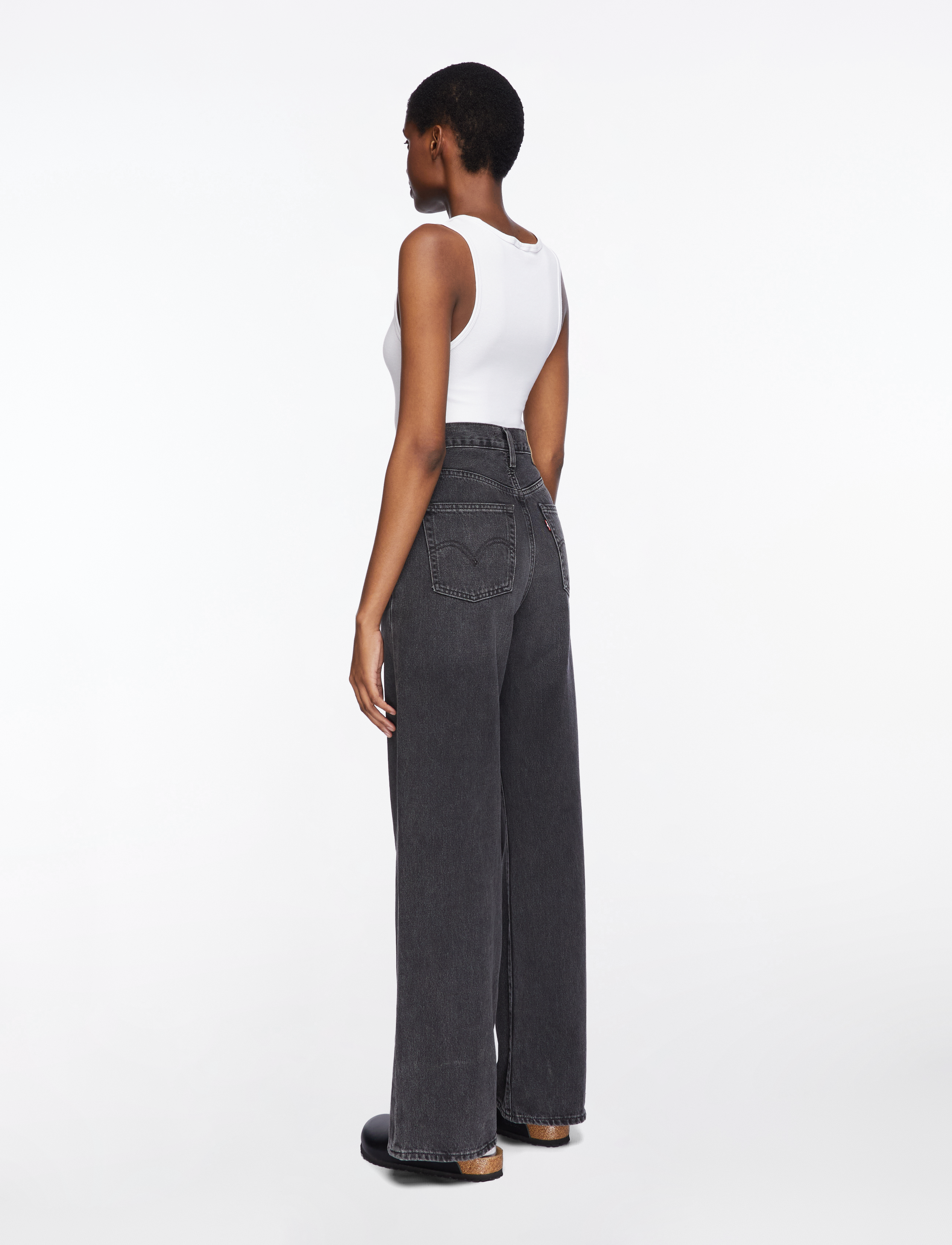 Levi's® - RIBCAGE WIDE LEG H223 SWIPE UP - pantalons larges - blacks - 5