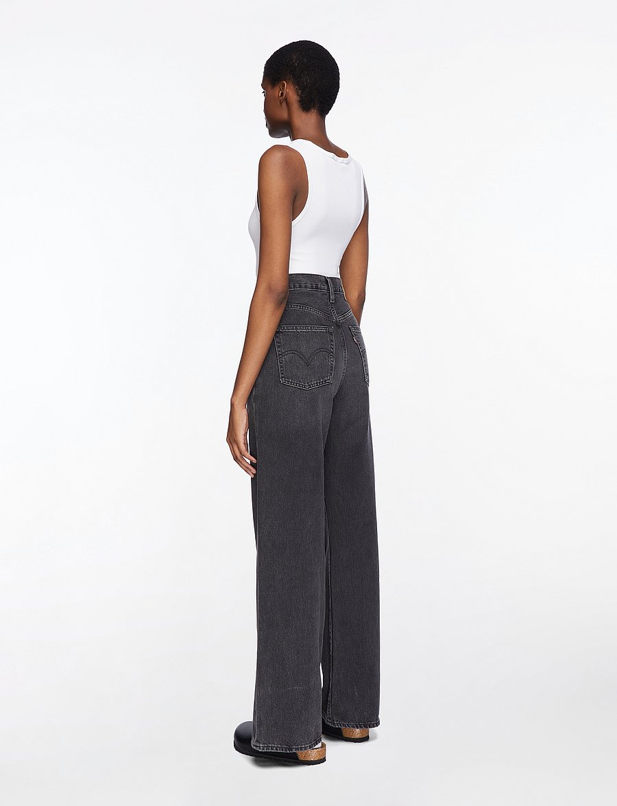 Levi's® - RIBCAGE WIDE LEG H223 SWIPE UP - pantalons larges - blacks - 5