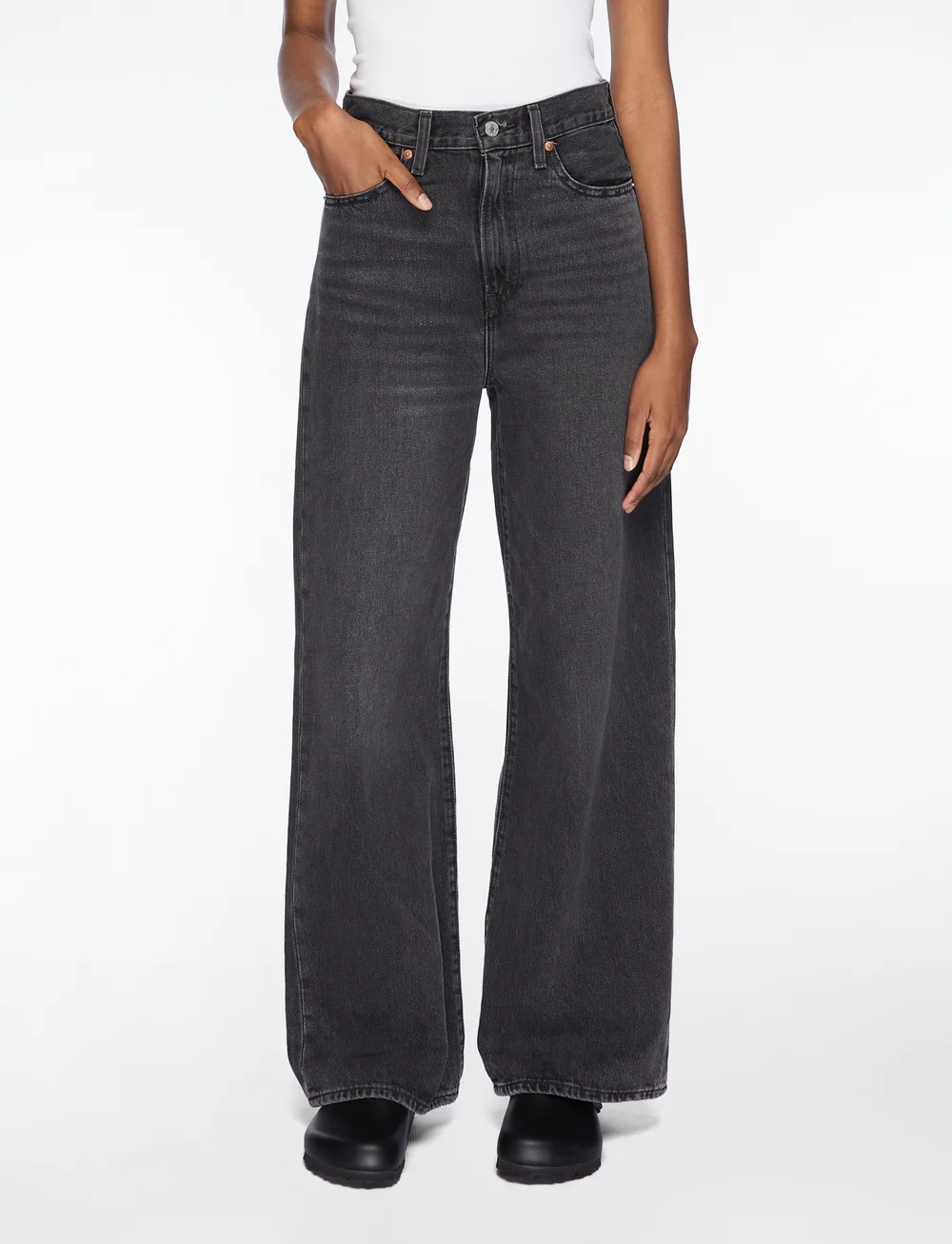 Levi's® - RIBCAGE WIDE LEG H223 SWIPE UP - hosen mit weitem bein - blacks - 0