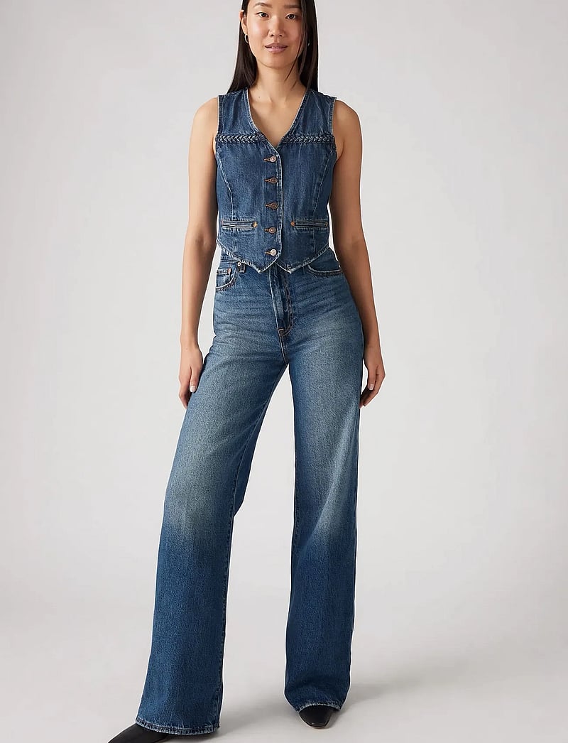 Levi's® - RIBCAGE WIDE LEG H223 POLAR PE - hosen mit weitem bein - dark indigo - worn in - 1