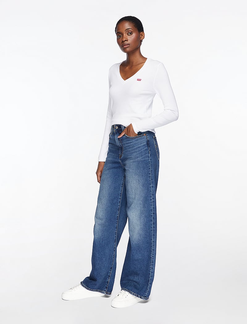 Levi's® - RIBCAGE WIDE LEG H223 POLAR PE - hosen mit weitem bein - dark indigo - worn in - 4