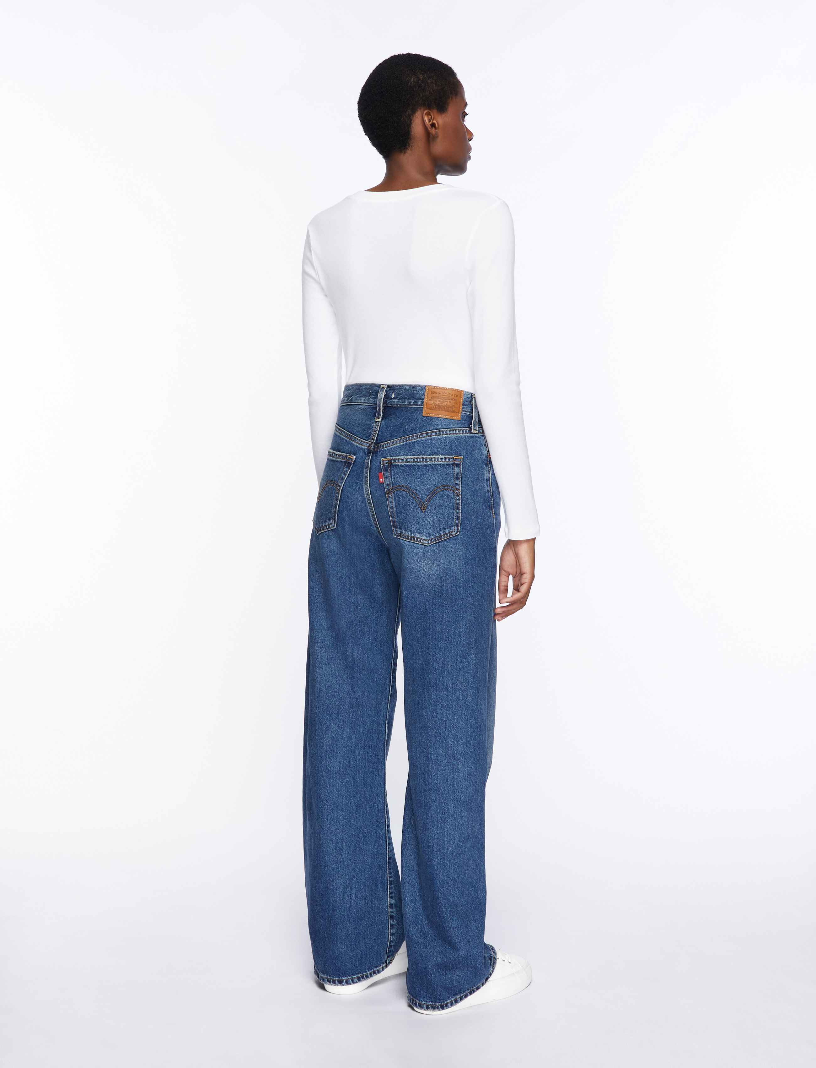 Levi's® - RIBCAGE WIDE LEG H223 POLAR PE - pantalons larges - dark indigo - worn in - 5