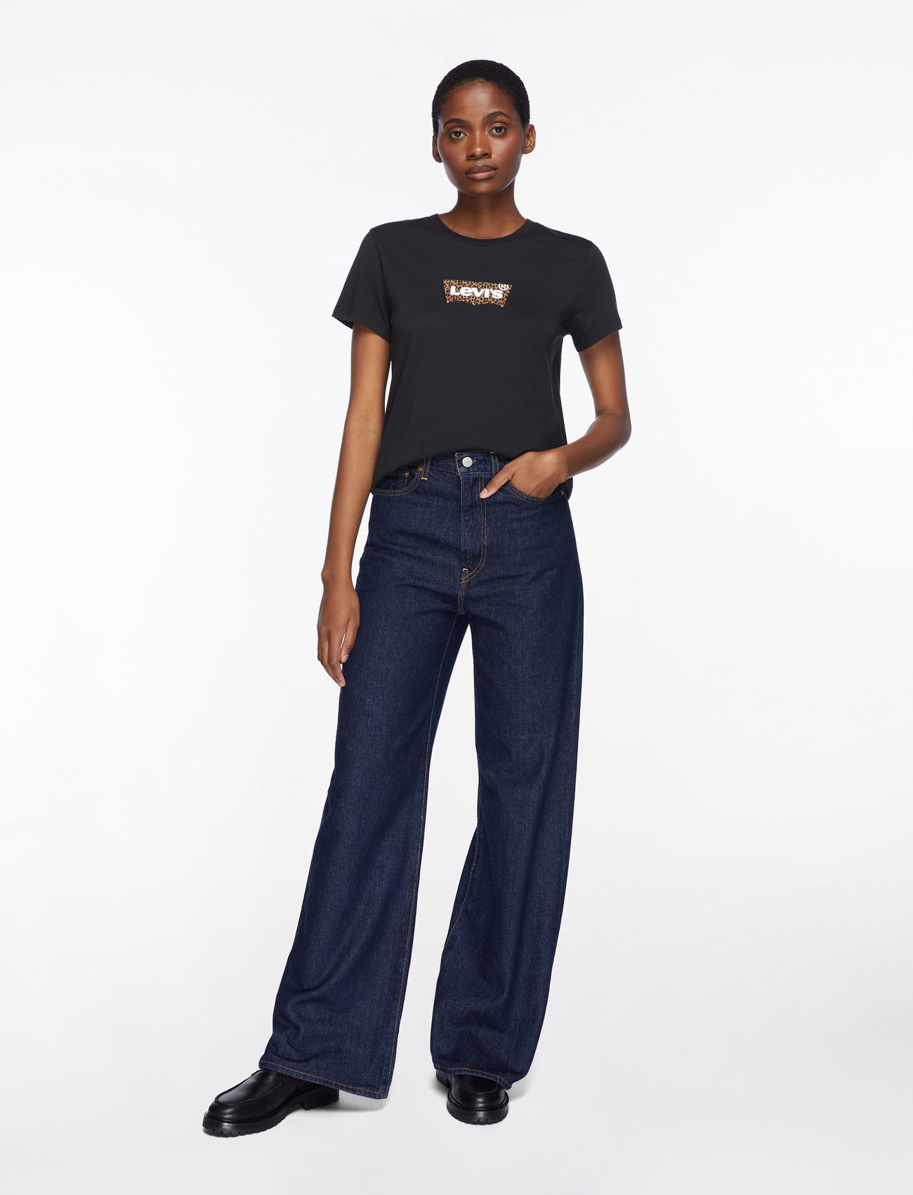 Levi's® - RIBCAGE WIDE LEG H223 SHADED V - laia säärega teksad - dark indigo - flat finish - 2