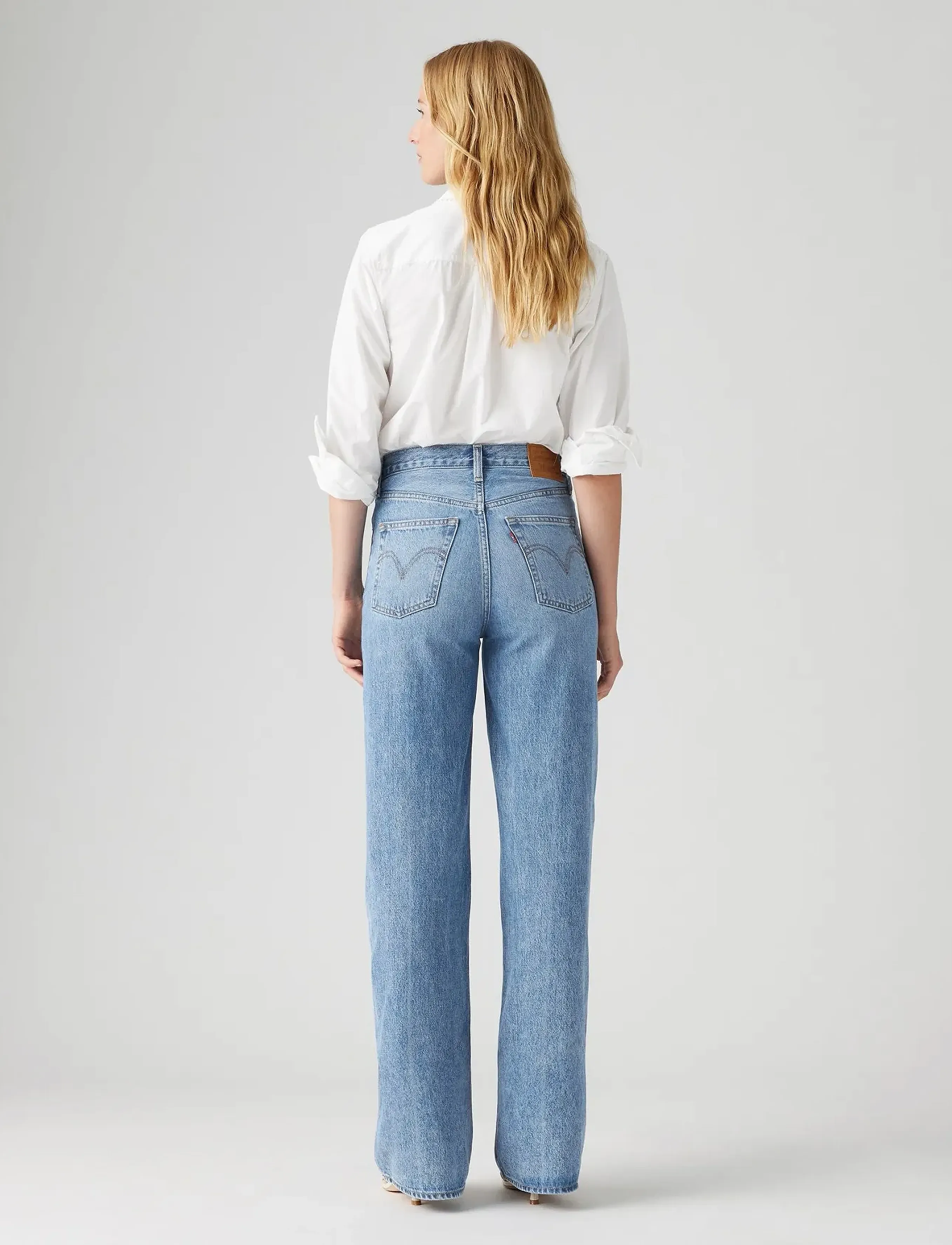 Levi's® - RIBCAGE WIDE LEG H223 NOT THE - pantalons larges - med indigo - worn in - 4