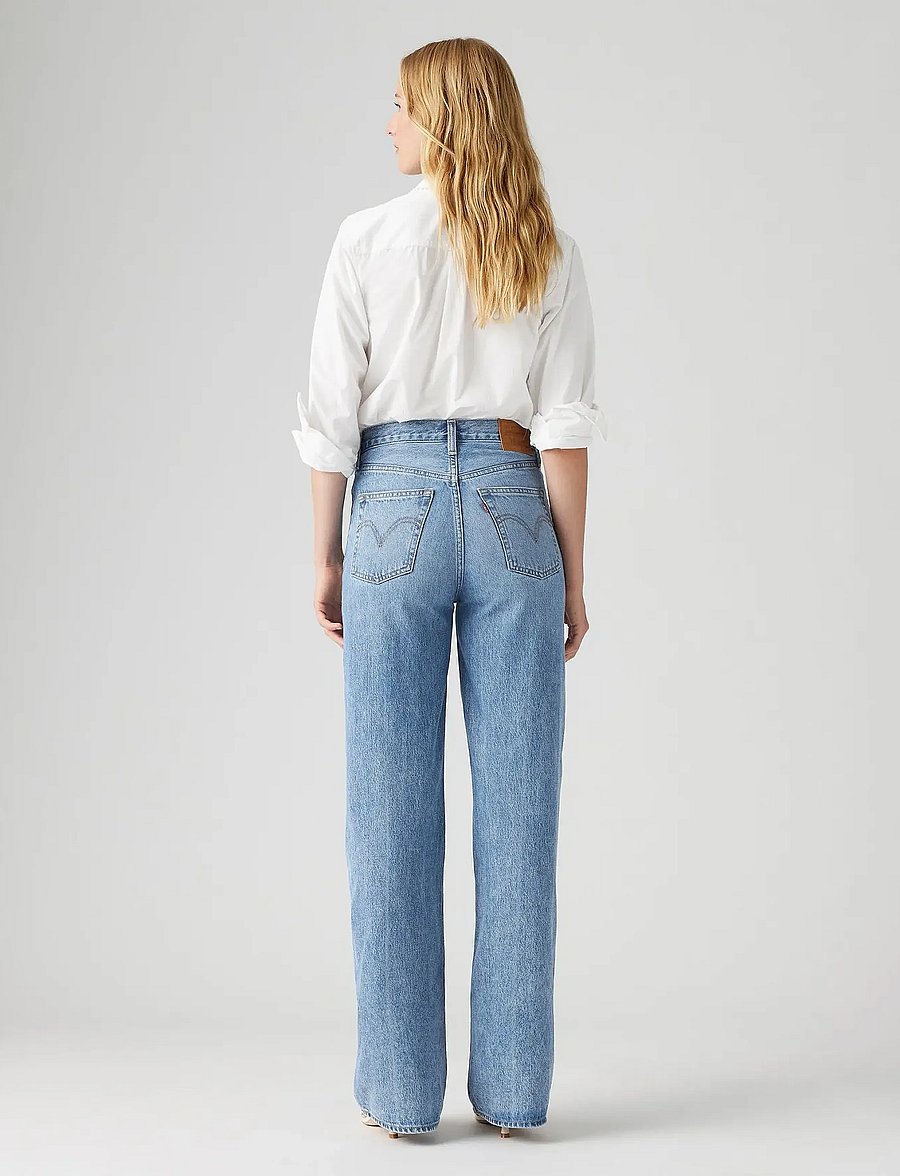 Levi's® - RIBCAGE WIDE LEG H223 NOT THE - jeans met wijde pijpen - med indigo - worn in - 4