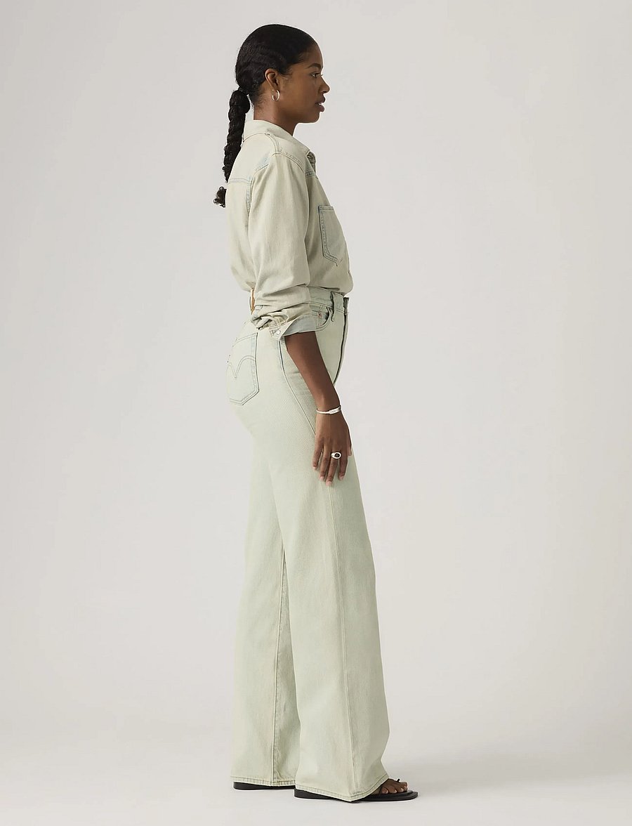 Levi's® - RIBCAGE WIDE LEG H223 DE ORO - szerokie dżinsy - light indigo - flat finis - 3