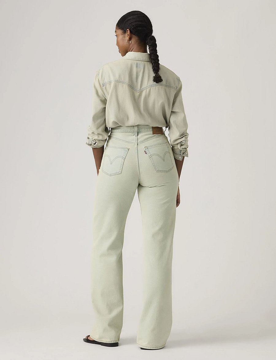 Levi's® - RIBCAGE WIDE LEG H223 DE ORO - szerokie dżinsy - light indigo - flat finis - 4