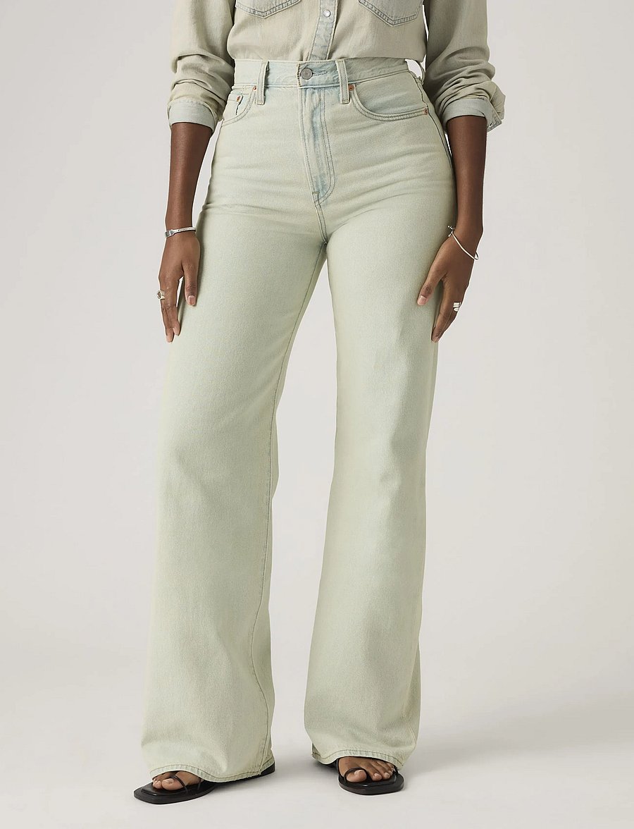 Levi's® - RIBCAGE WIDE LEG H223 DE ORO - szerokie dżinsy - light indigo - flat finis - 5