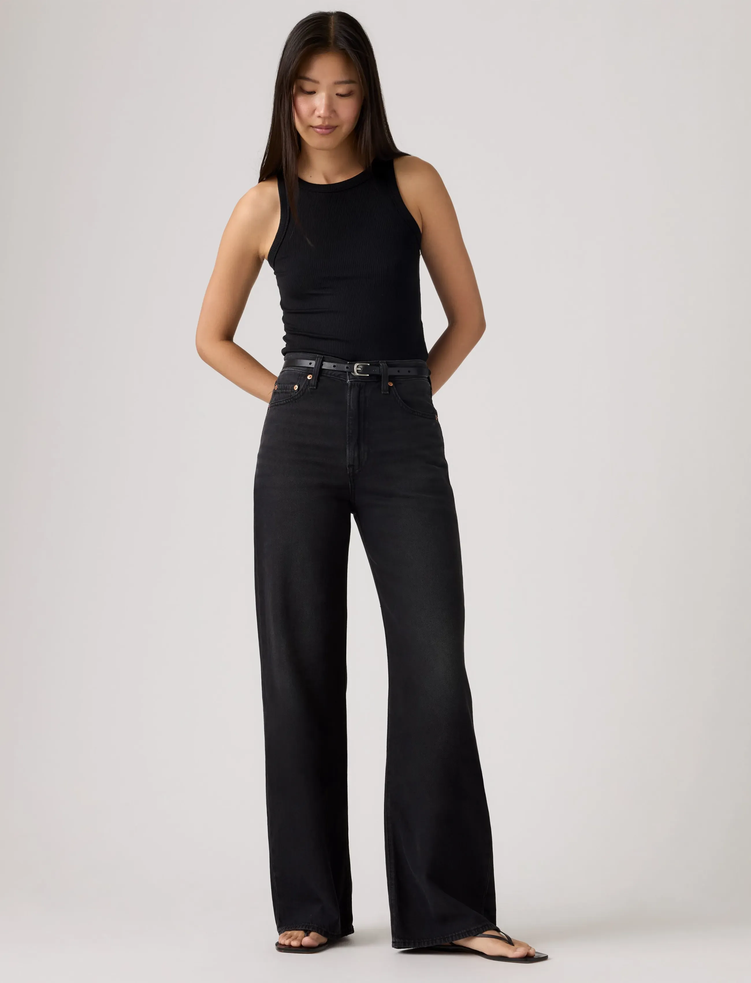 Levi's® RIBCAGE WIDE LEG H223 NONE YOU - Denimkläder - BLACKS / black