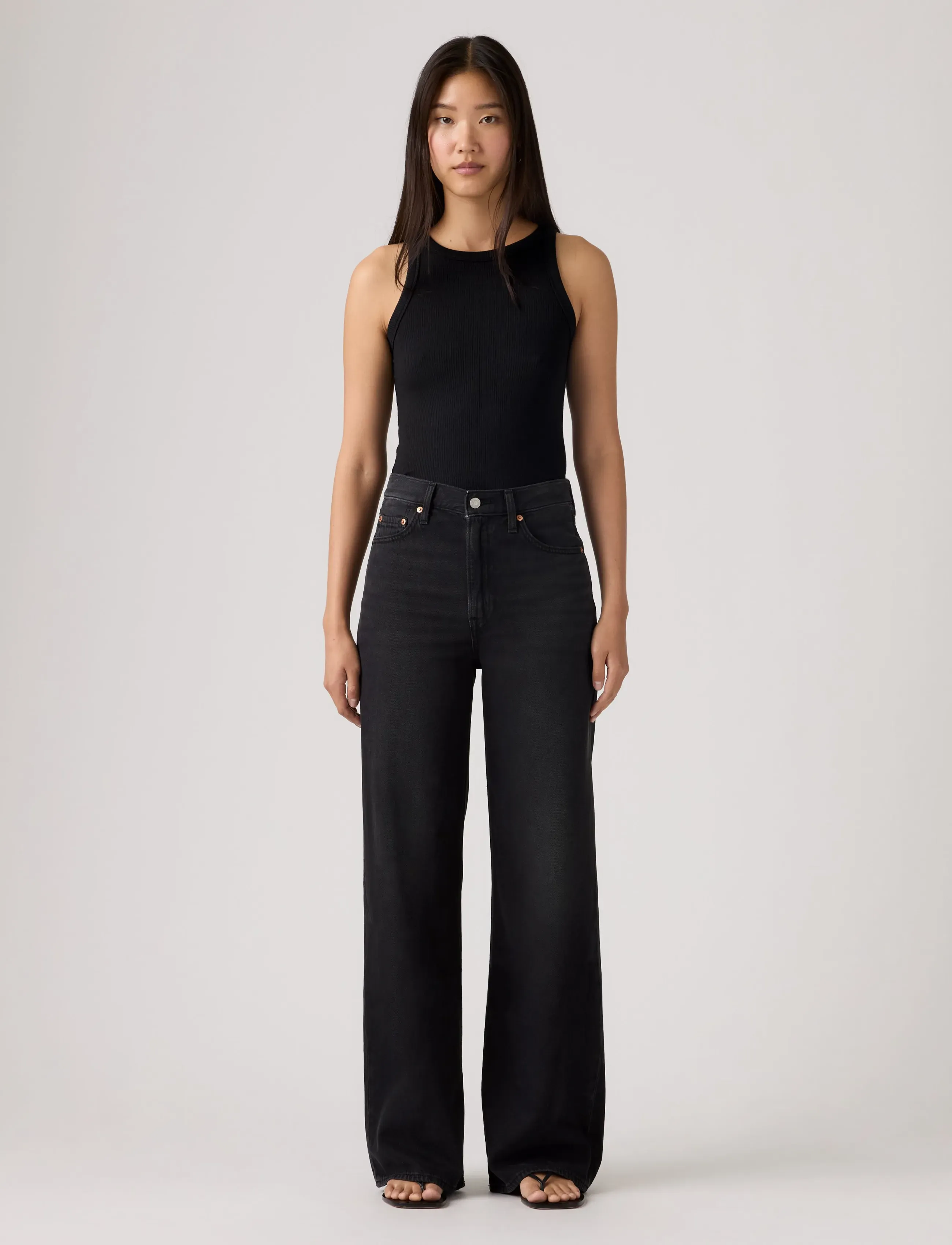 Levi's® - RIBCAGE WIDE LEG H223 NONE YOU - laia säärega teksad - blacks - 3