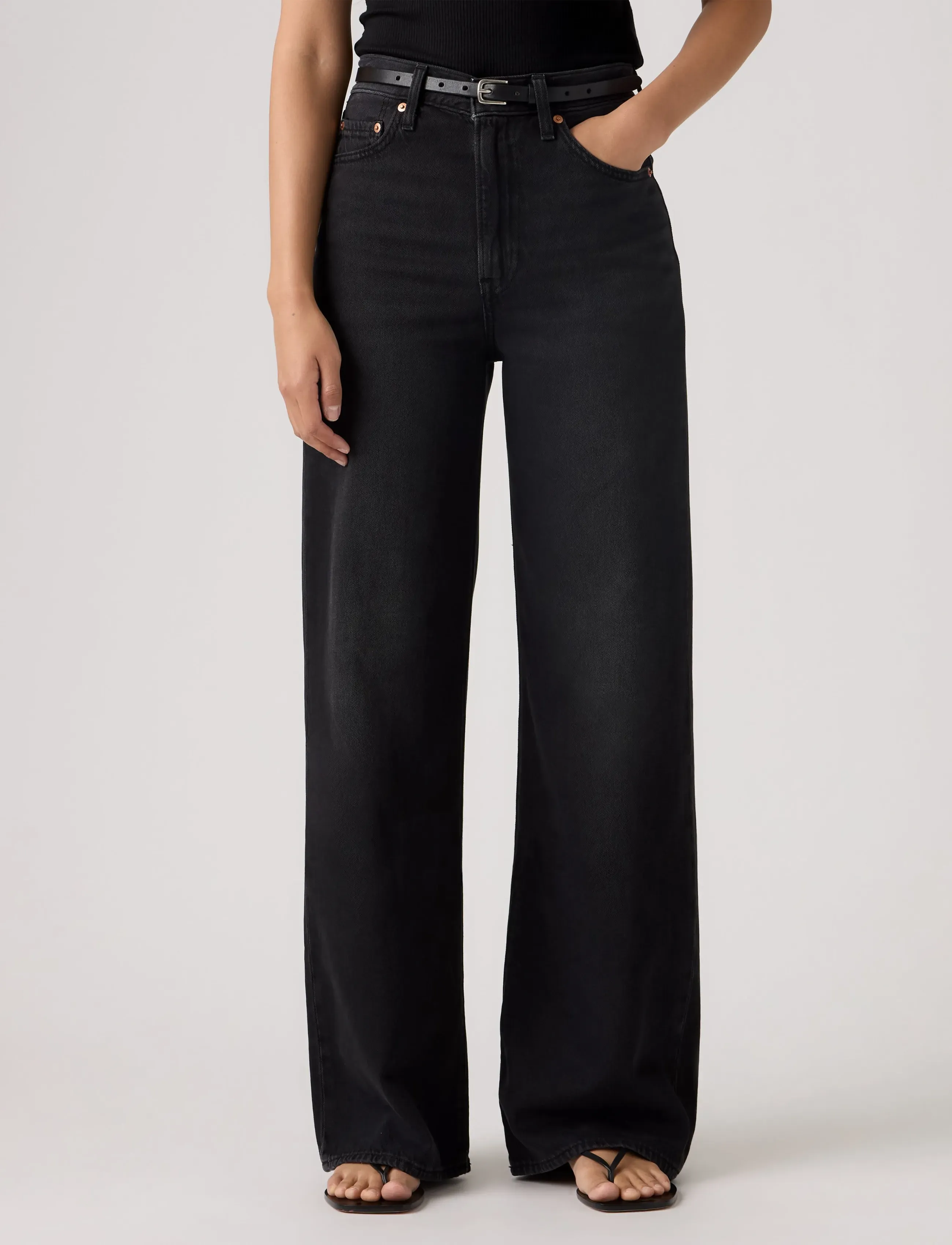 Levi's® - RIBCAGE WIDE LEG H223 NONE YOU - laia säärega teksad - blacks - 5