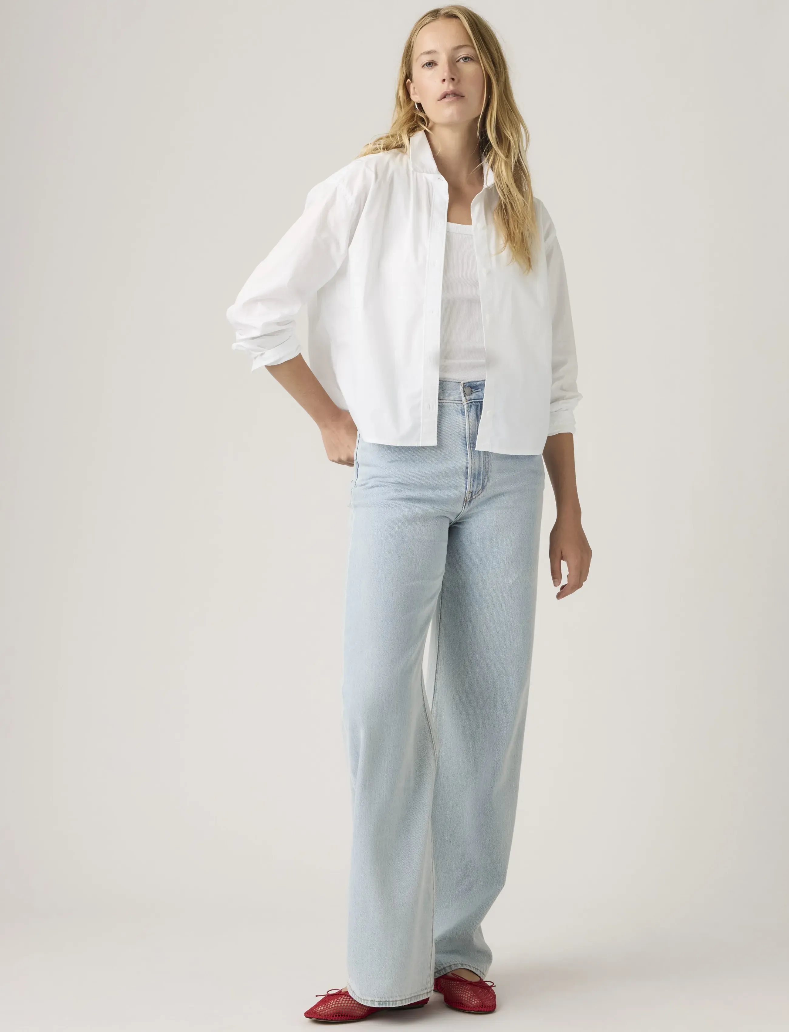 Levi's® RIBCAGE WIDE LEG H223 OF COURS - Denim - MED INDIGO - FLAT FINISH / blue