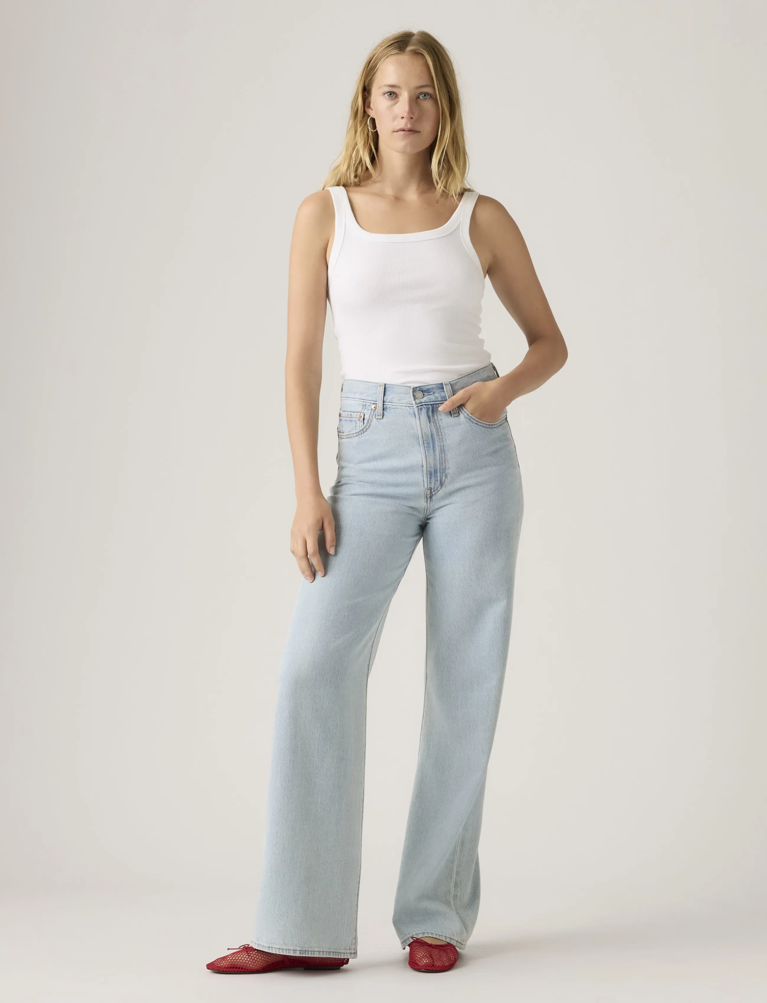 Levi's® - RIBCAGE WIDE LEG H223 OF COURS - laia säärega teksad - med indigo - flat finish - 3