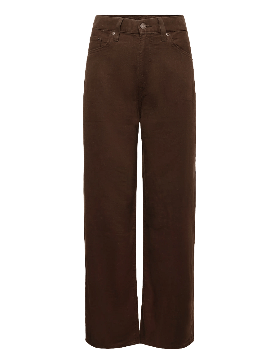 Levi's® - RIBCAGE WIDE LEG H223 HOT FUDG - leinenhosen - browns - 1