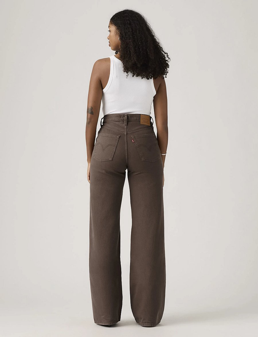 Levi's® - RIBCAGE WIDE LEG H223 HOT FUDG - leinenhosen - browns - 4