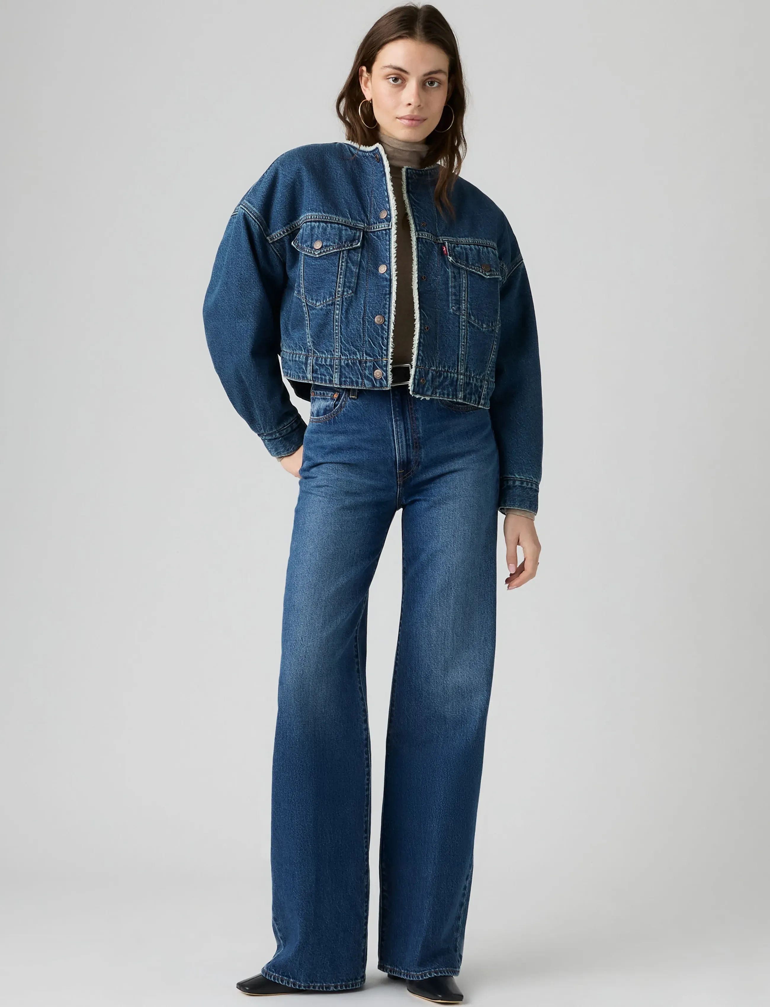 Levi's® RIBCAGE WIDE LEG H223 MAYBE AN - Denimkläder - MED INDIGO - WORN IN / blue