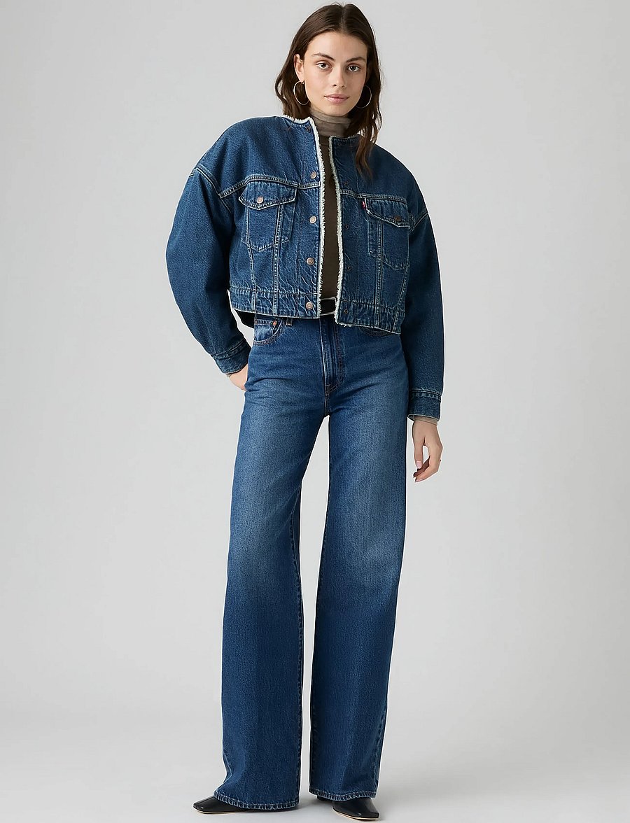 Levi's® - RIBCAGE WIDE LEG H223 MAYBE AN - laia säärega teksad - med indigo - worn in - 0