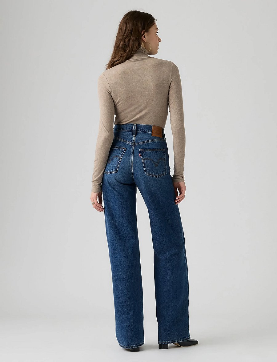 Levi's® - RIBCAGE WIDE LEG H223 MAYBE AN - laia säärega teksad - med indigo - worn in - 4
