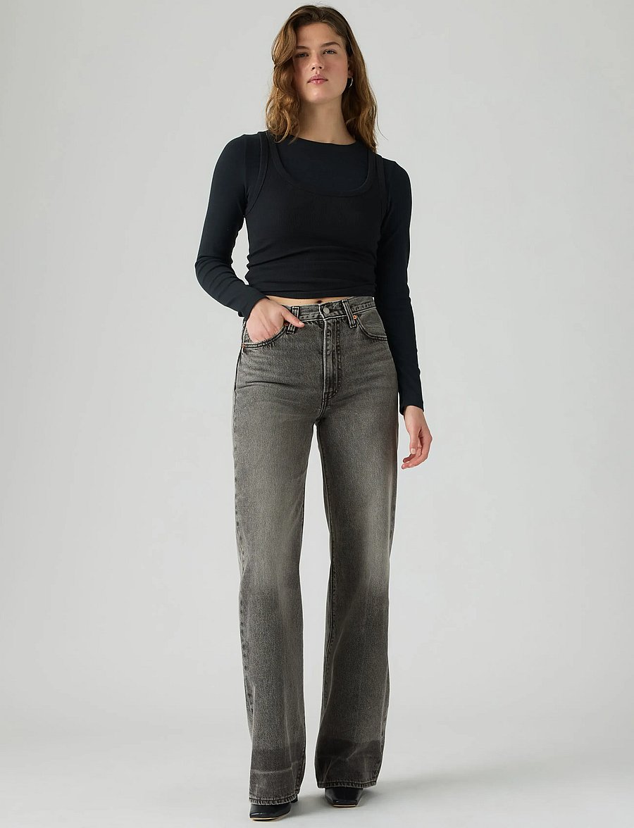 Levi's® - RIBCAGE WIDE LEG H223 YOURE EX - laia säärega teksad - greys - 0