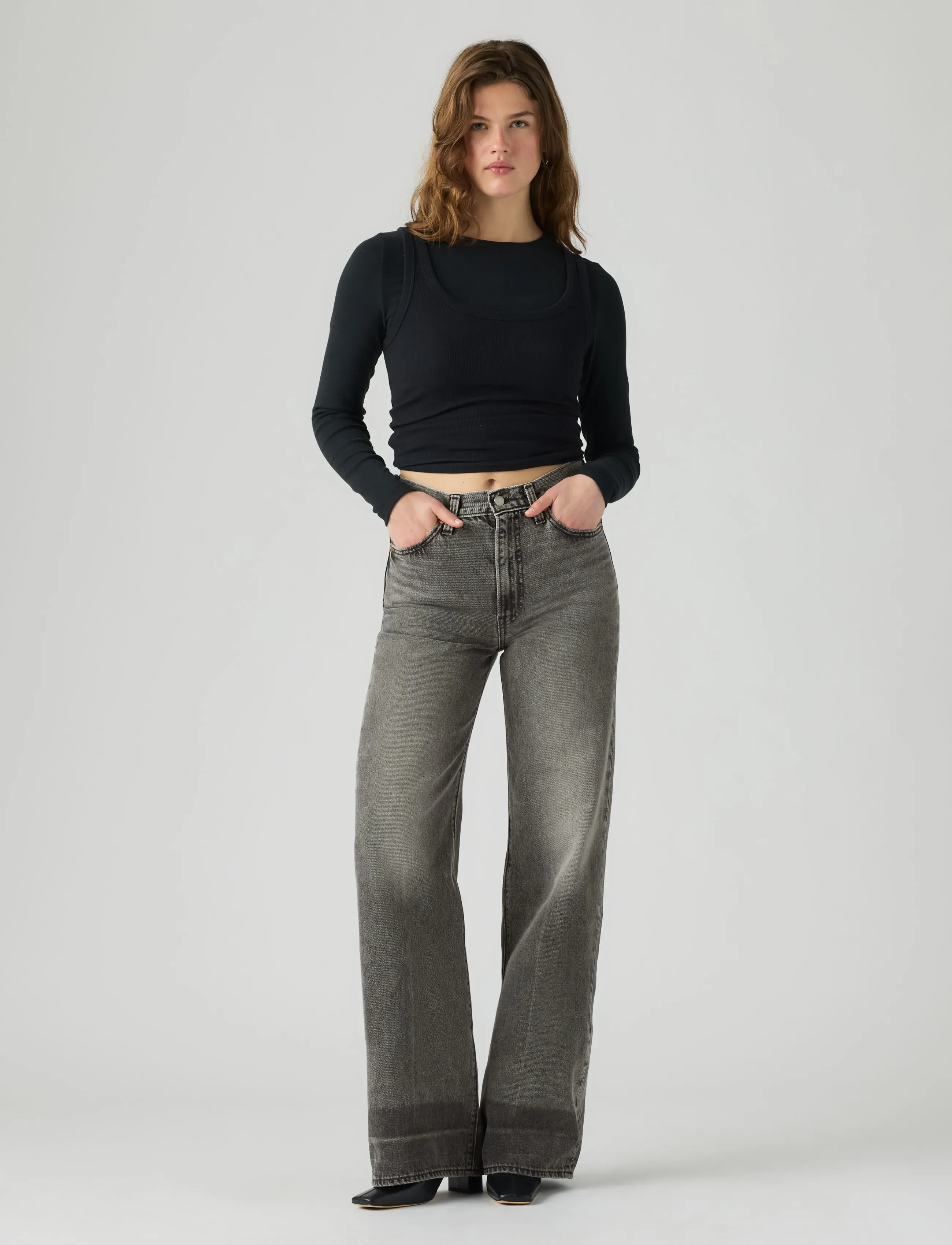 Levi's® - RIBCAGE WIDE LEG H223 YOURE EX - laia säärega teksad - greys - 3