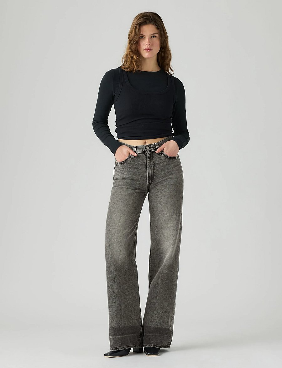 Levi's® - RIBCAGE WIDE LEG H223 YOURE EX - laia säärega teksad - greys - 3
