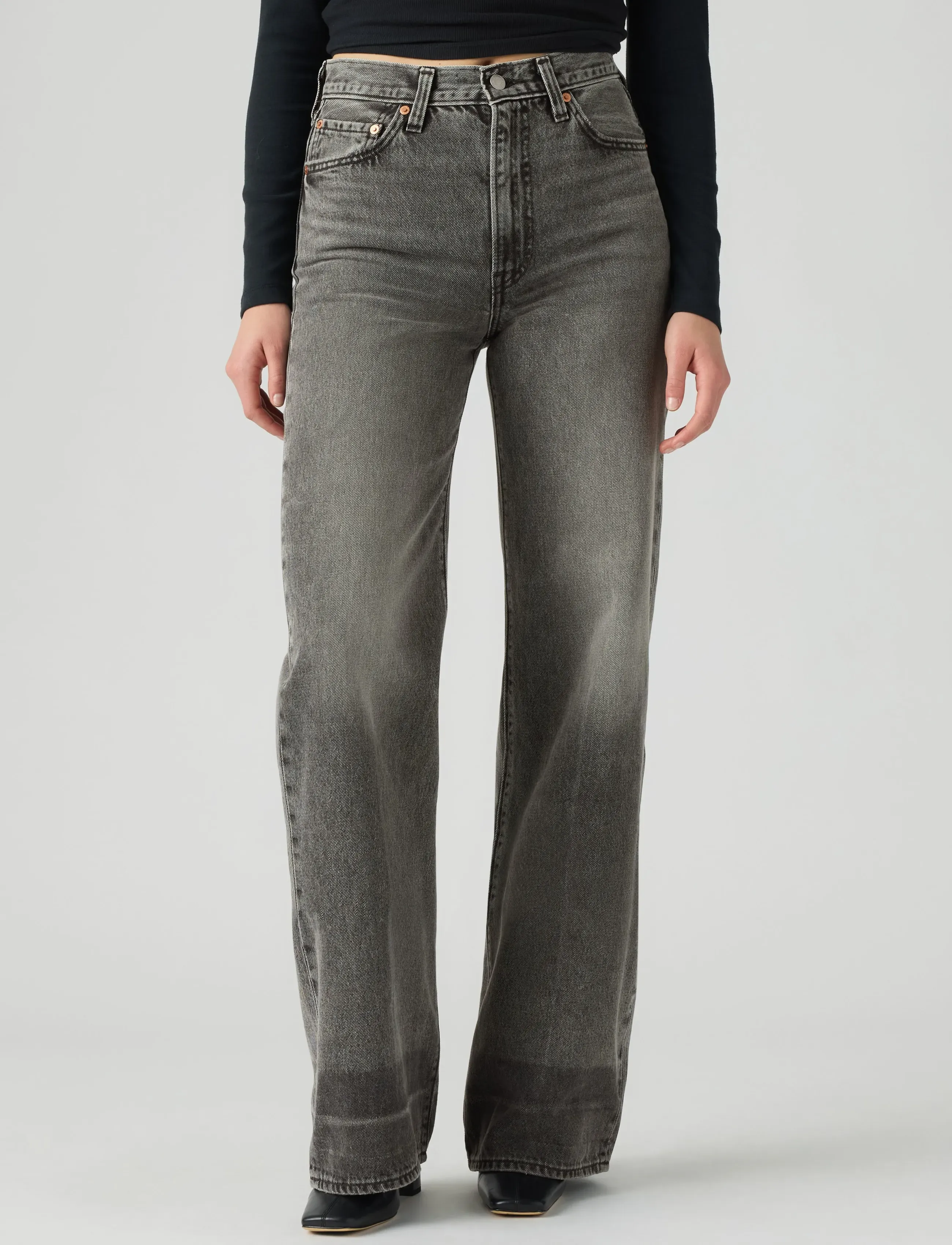 Levi's® - RIBCAGE WIDE LEG H223 YOURE EX - laia säärega teksad - greys - 5