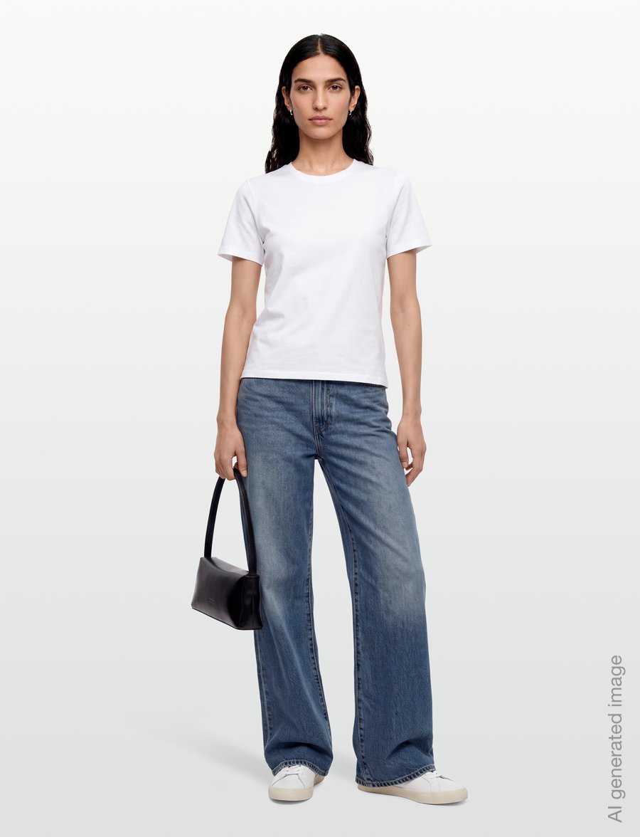 Levi's® - RIBCAGE WIDE LEG H223 COUNTING - hosen mit weitem bein - dark indigo - worn in - 0