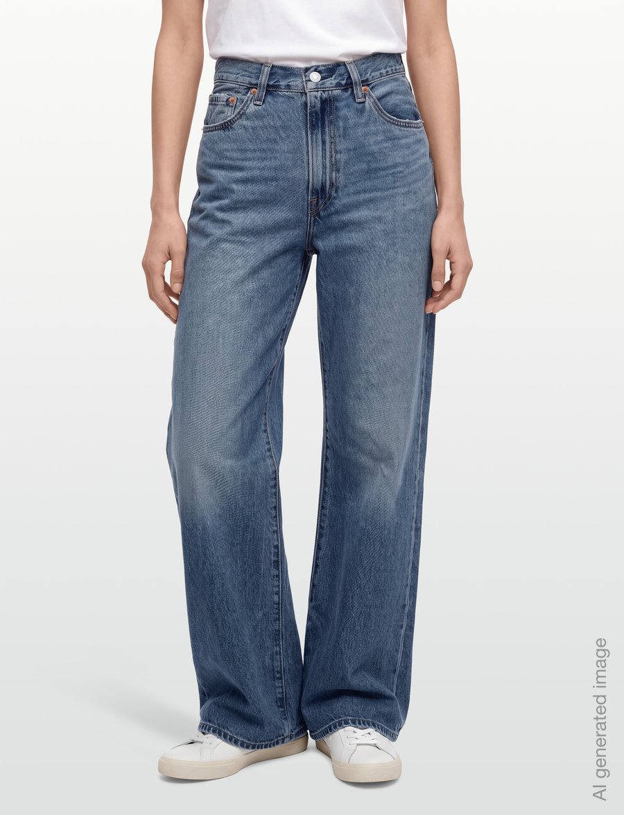 Levi's® - RIBCAGE WIDE LEG H223 COUNTING - hosen mit weitem bein - dark indigo - worn in - 3
