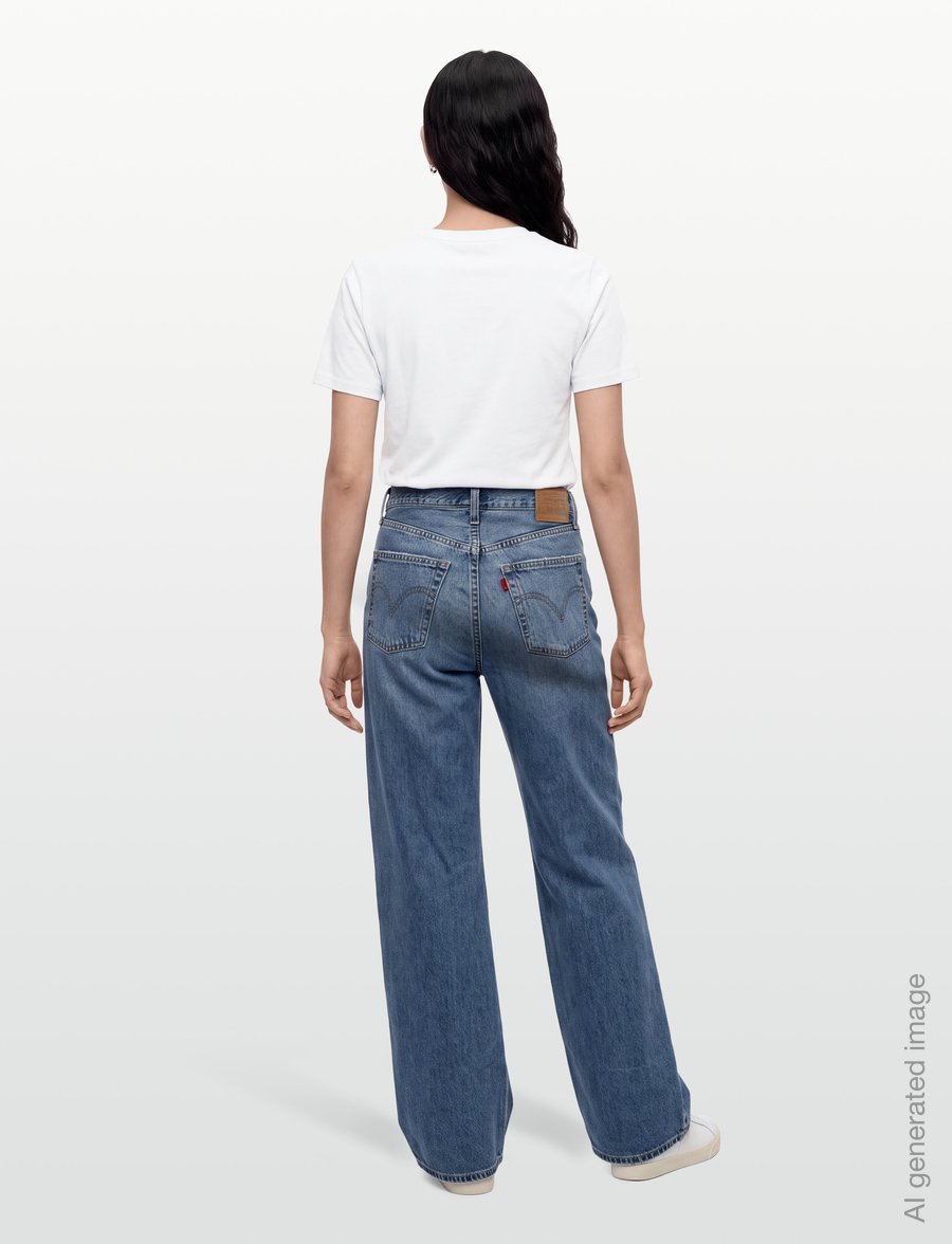 Levi's® - RIBCAGE WIDE LEG H223 COUNTING - hosen mit weitem bein - dark indigo - worn in - 4