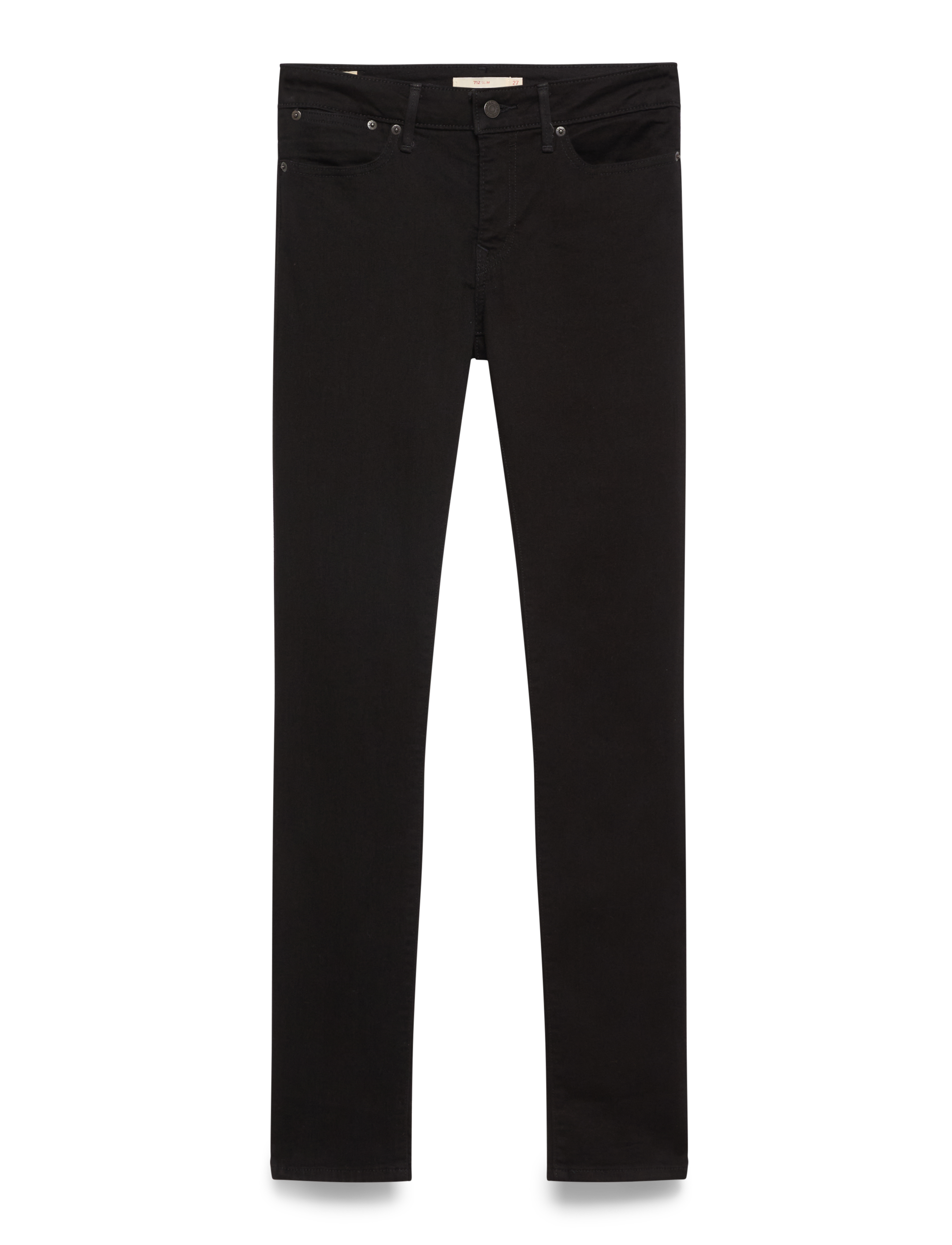 Levi's 712 Slim Welt Pocket Midnight, Kvinder, Slim Jeans, Sort, Str: 27 x 32