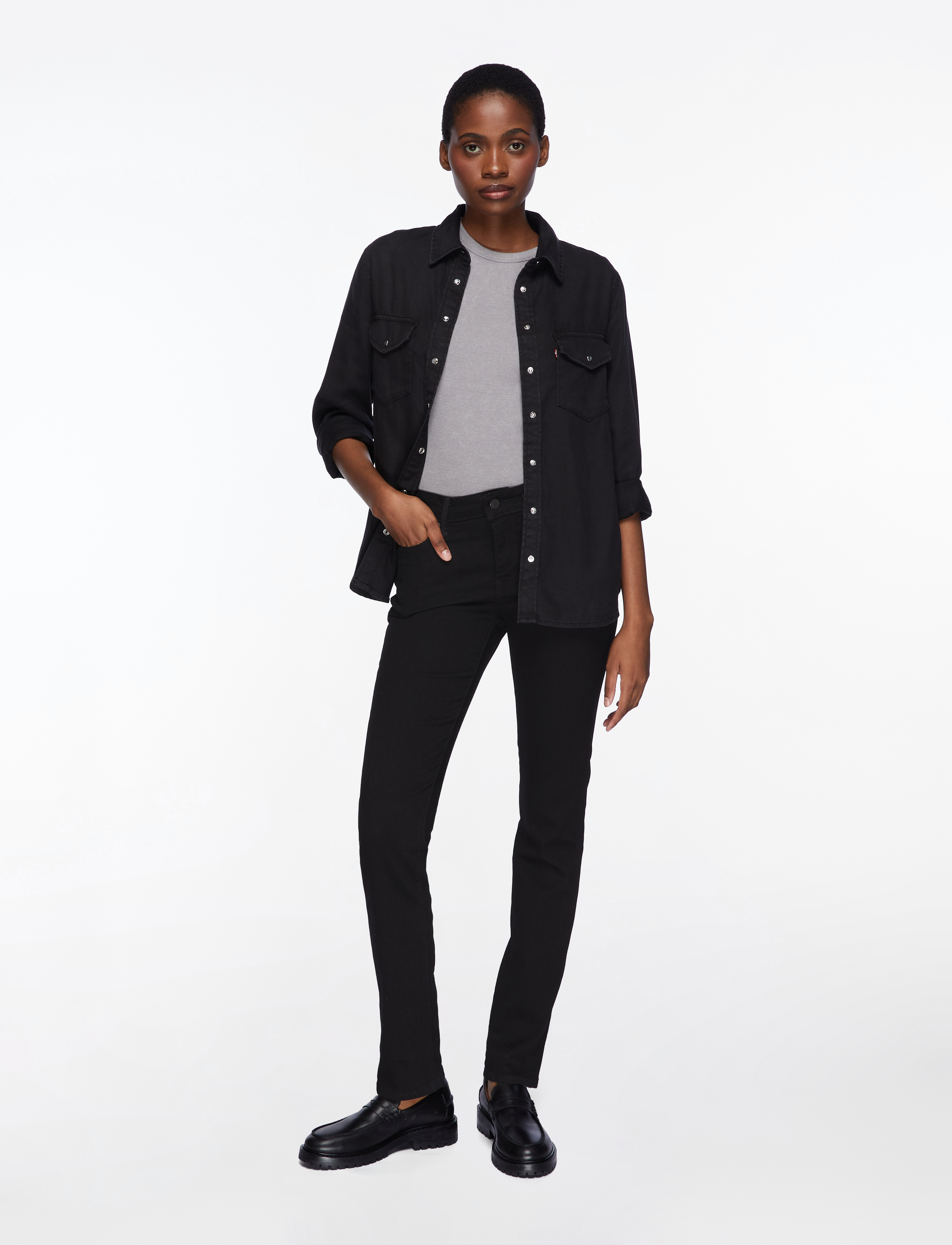 Levi's® - 712 SLIM WELT POCKET MIDNIGHT - skinny gallabuxur - blacks - 3