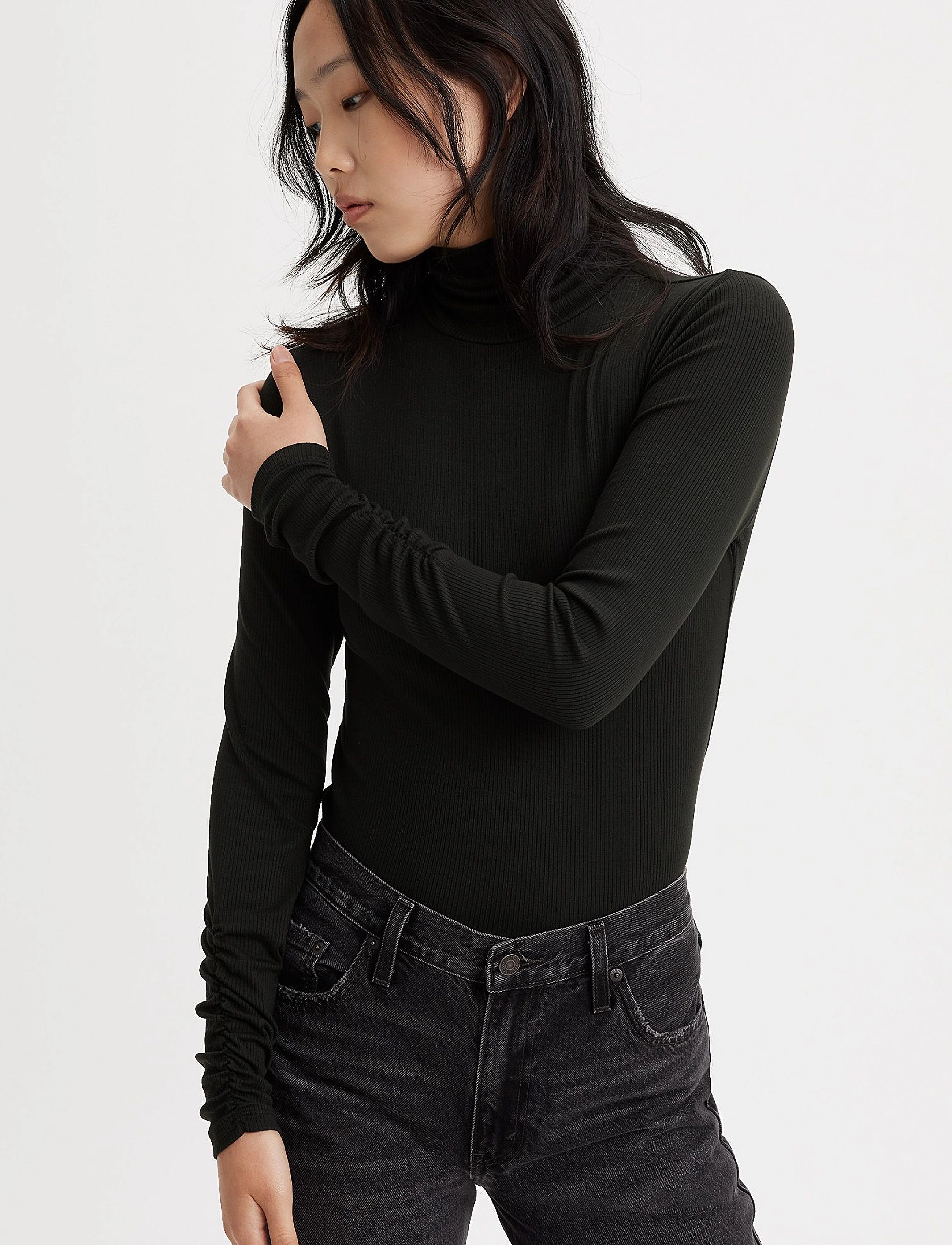 LEVI´S Women - RUCHED TURTLENECK CAVIAR - blacks - 2