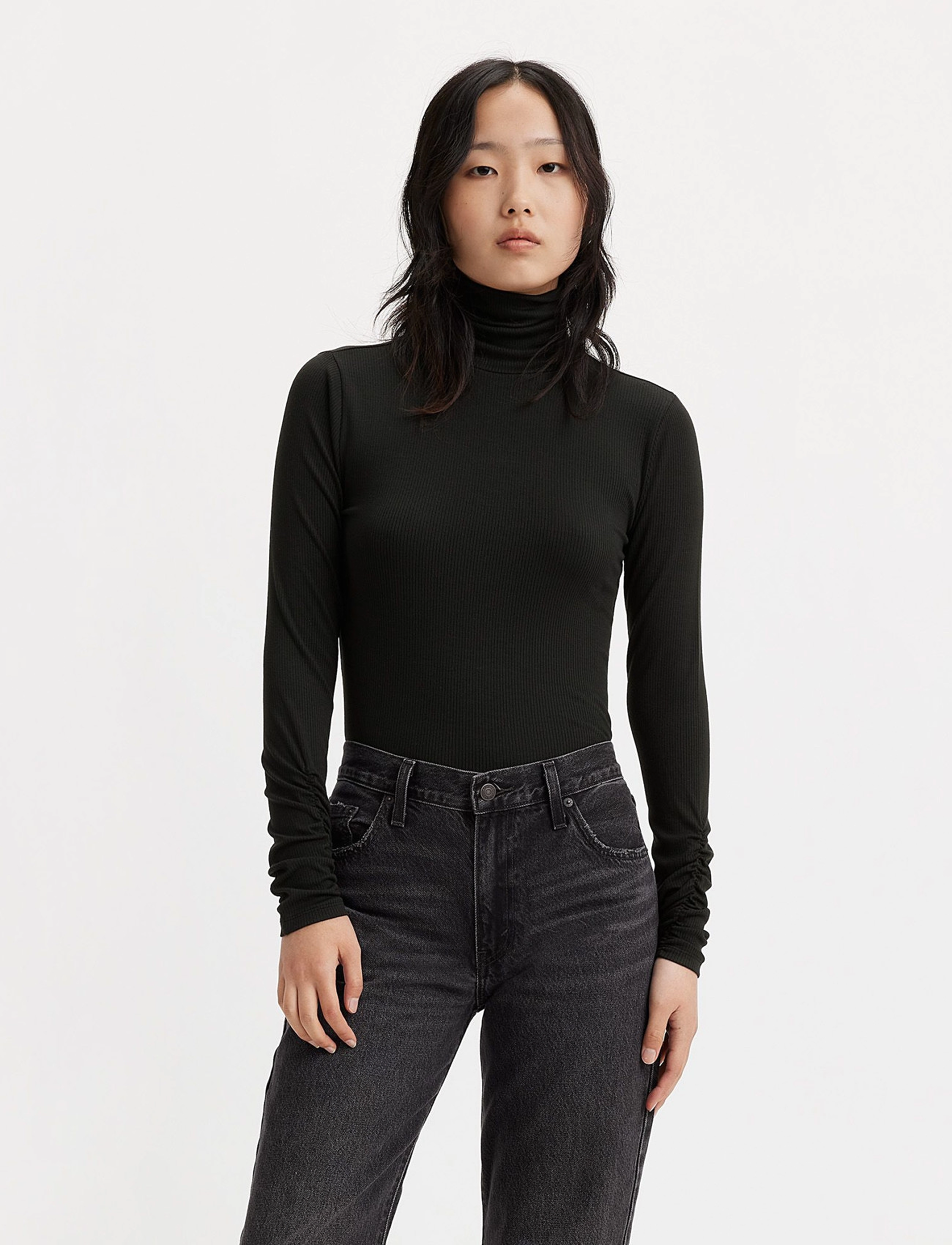 LEVI´S Women - RUCHED TURTLENECK CAVIAR - blacks - 3