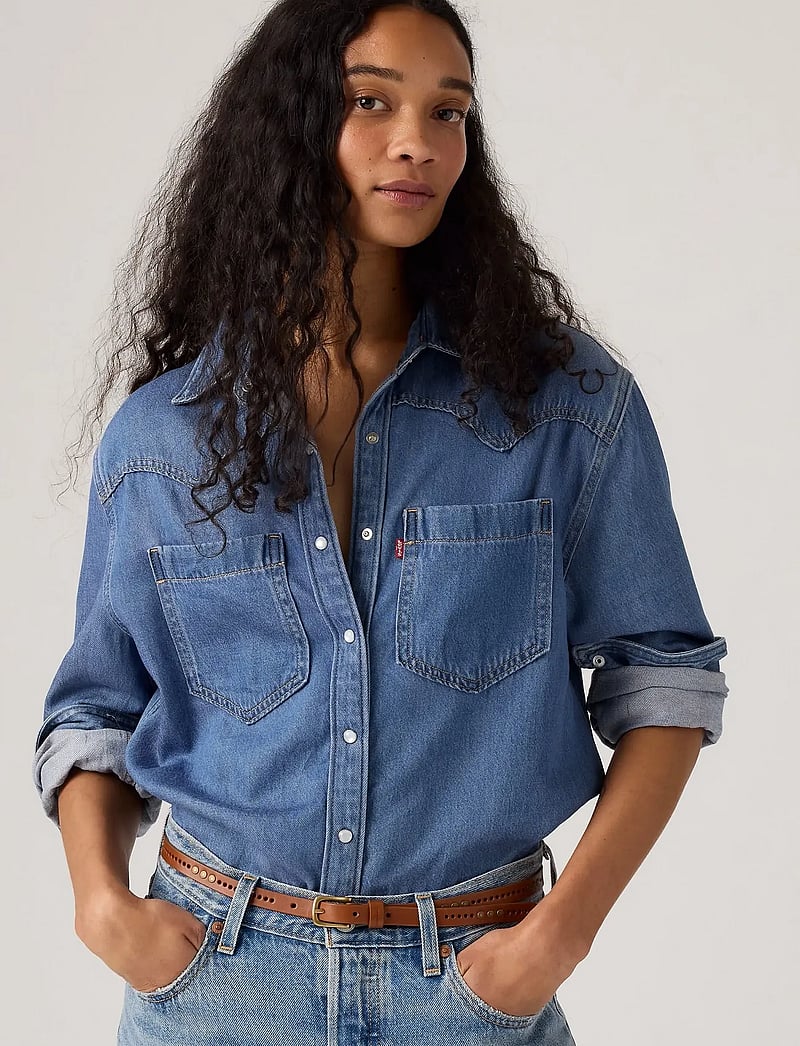Levi's® - TEODORA WESTERN SHIRT GOING ST - denimskjorter - med indigo - worn in - 0
