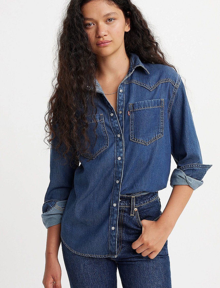 Levi's® - TEODORA WESTERN SHIRT AIR SPAC - jeanshemden - dark indigo - worn in - 0
