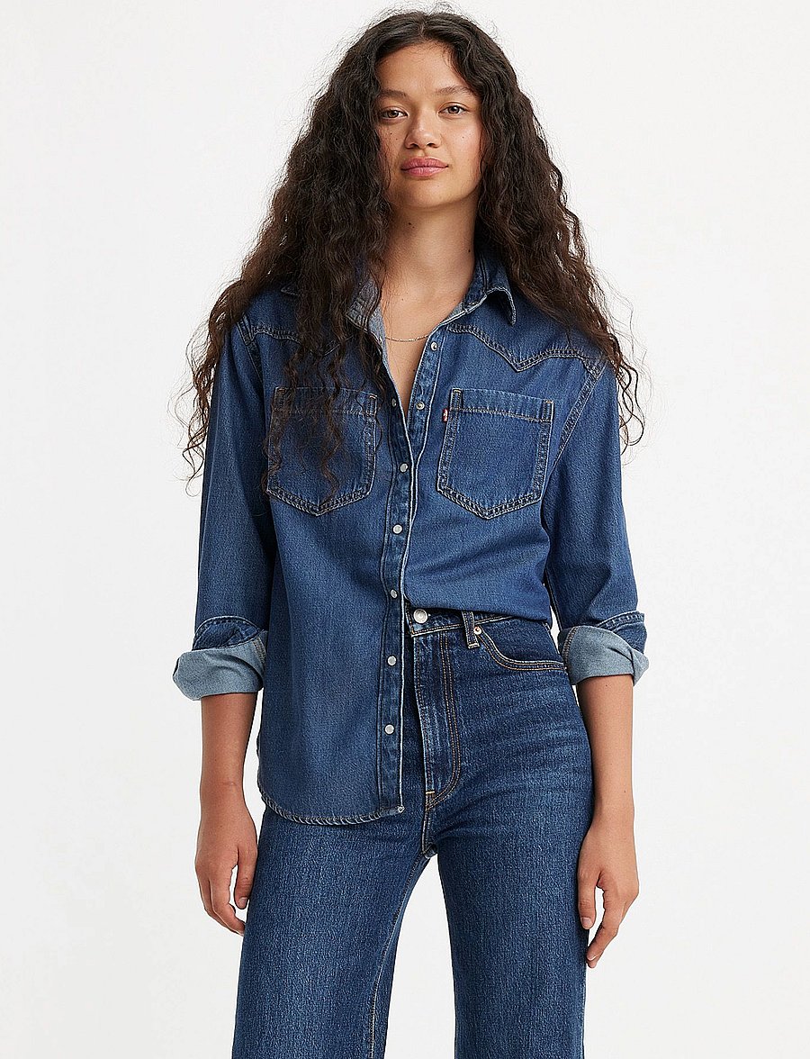 Levi's® - TEODORA WESTERN SHIRT AIR SPAC - jeanshemden - dark indigo - worn in - 3