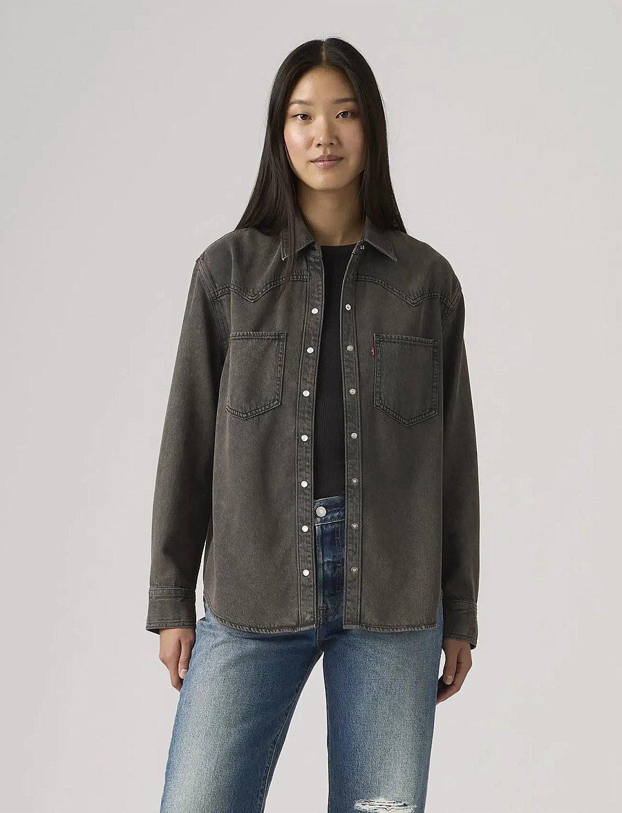 Levi's® - TEODORA WESTERN SHIRT CHIPPED - denimskjorter - blacks - 0
