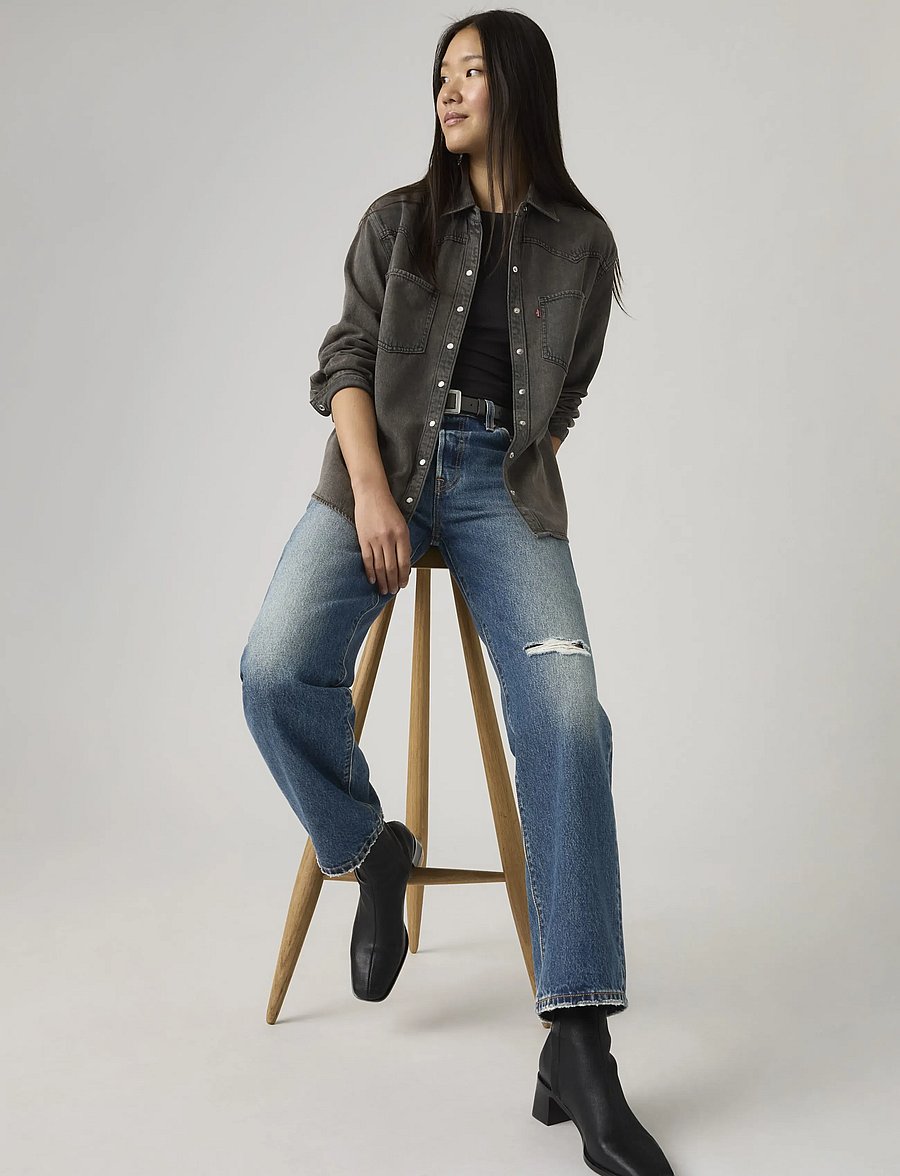 Levi's® - TEODORA WESTERN SHIRT CHIPPED - denimskjorter - blacks - 4