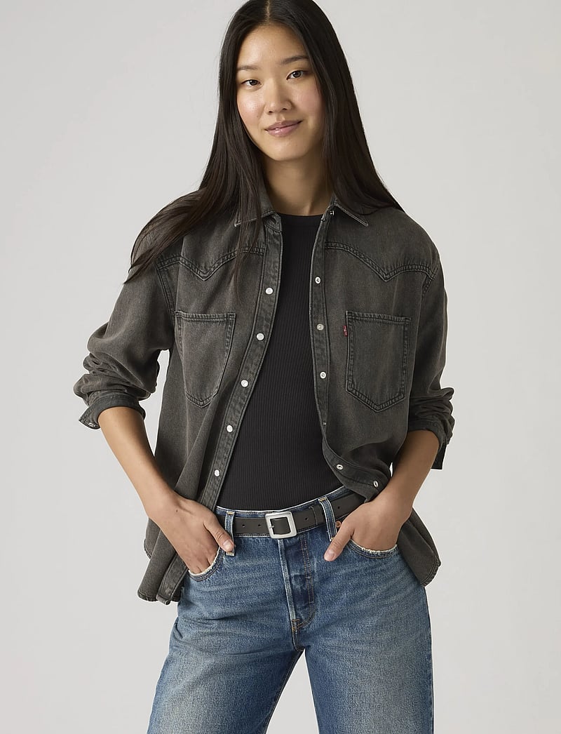 Levi's® - TEODORA WESTERN SHIRT CHIPPED - denimskjorter - blacks - 5