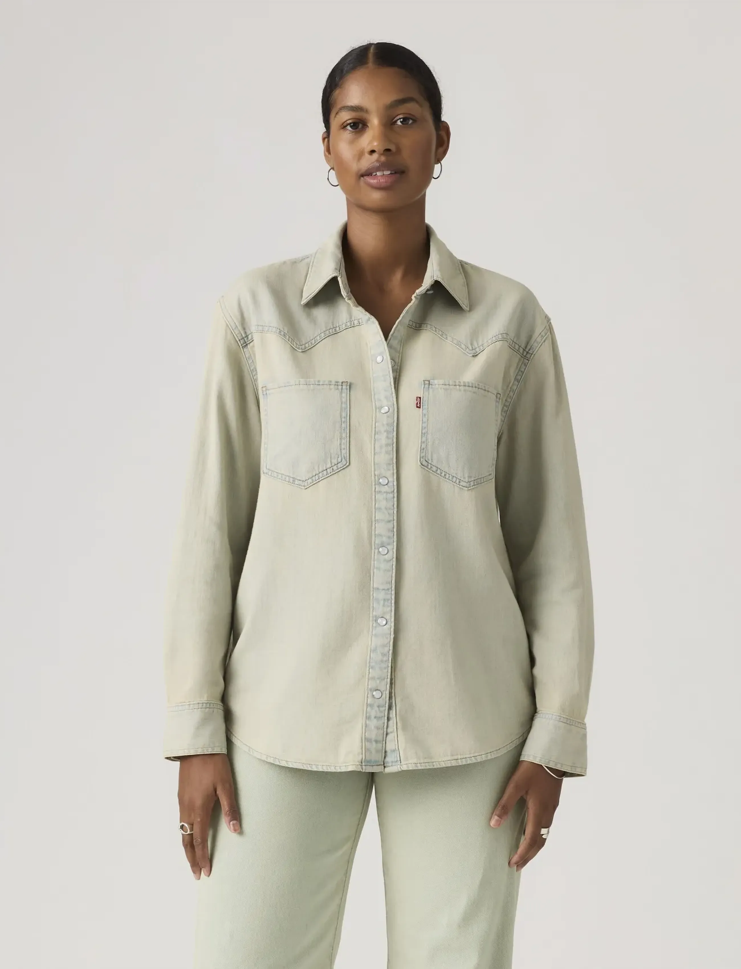 Levi's® - TEODORA WESTERN SHIRT DE ORO W - jeansblouses - light indigo - flat finis - 5