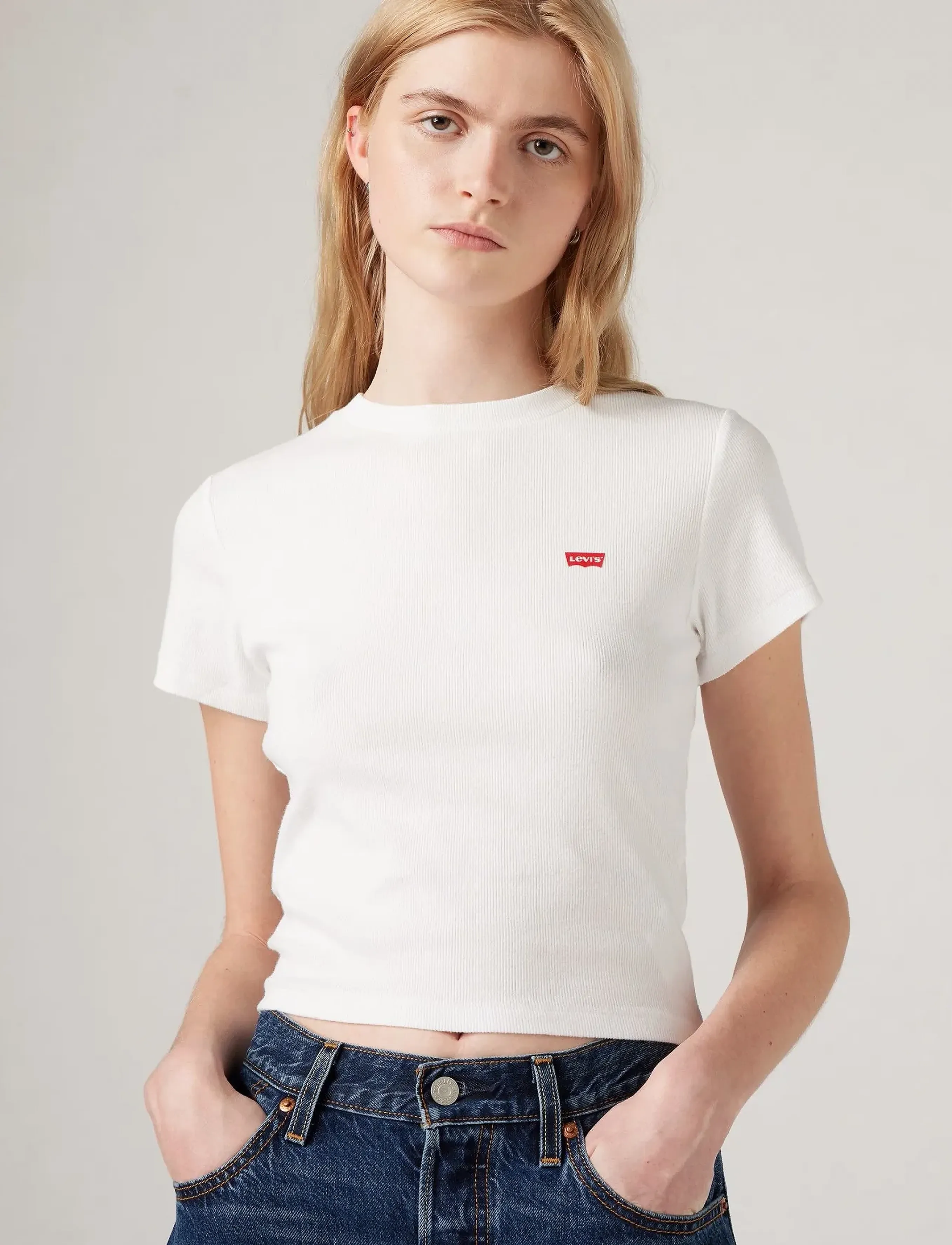 Levi's Essential Sporty Tee White + R, XL, T-shirts & Oberteile, Weiß - Short-sleeved, Frauen