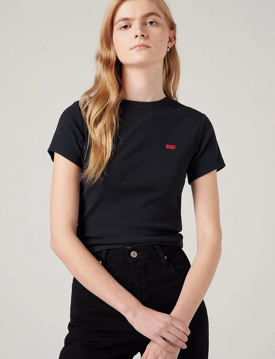 Levi's® - ESSENTIAL SPORTY TEE CAVIAR RI - t-shirts - blacks - 0